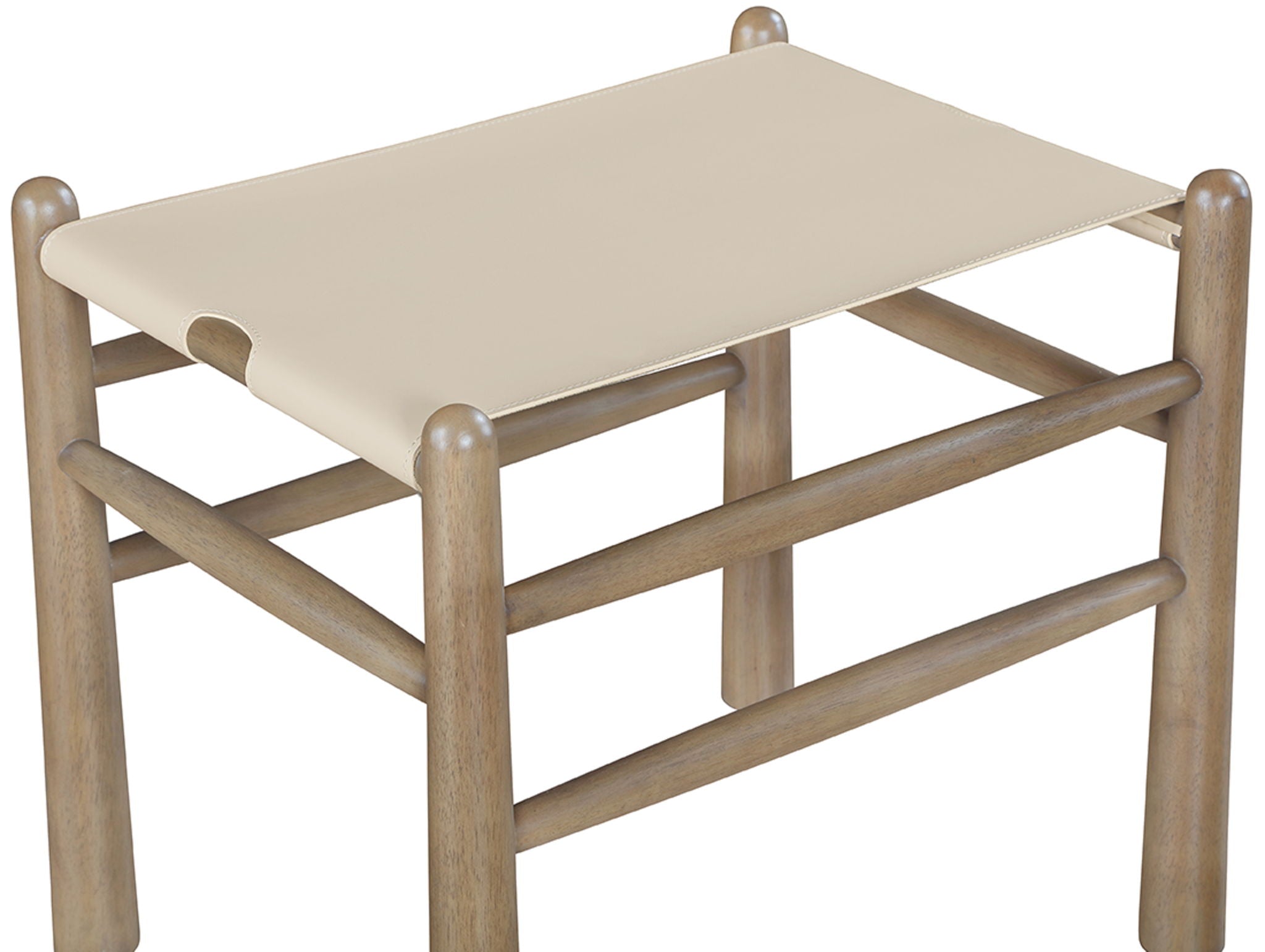 Santos - Faux Leather Upholstered Bench - Walnut Frame