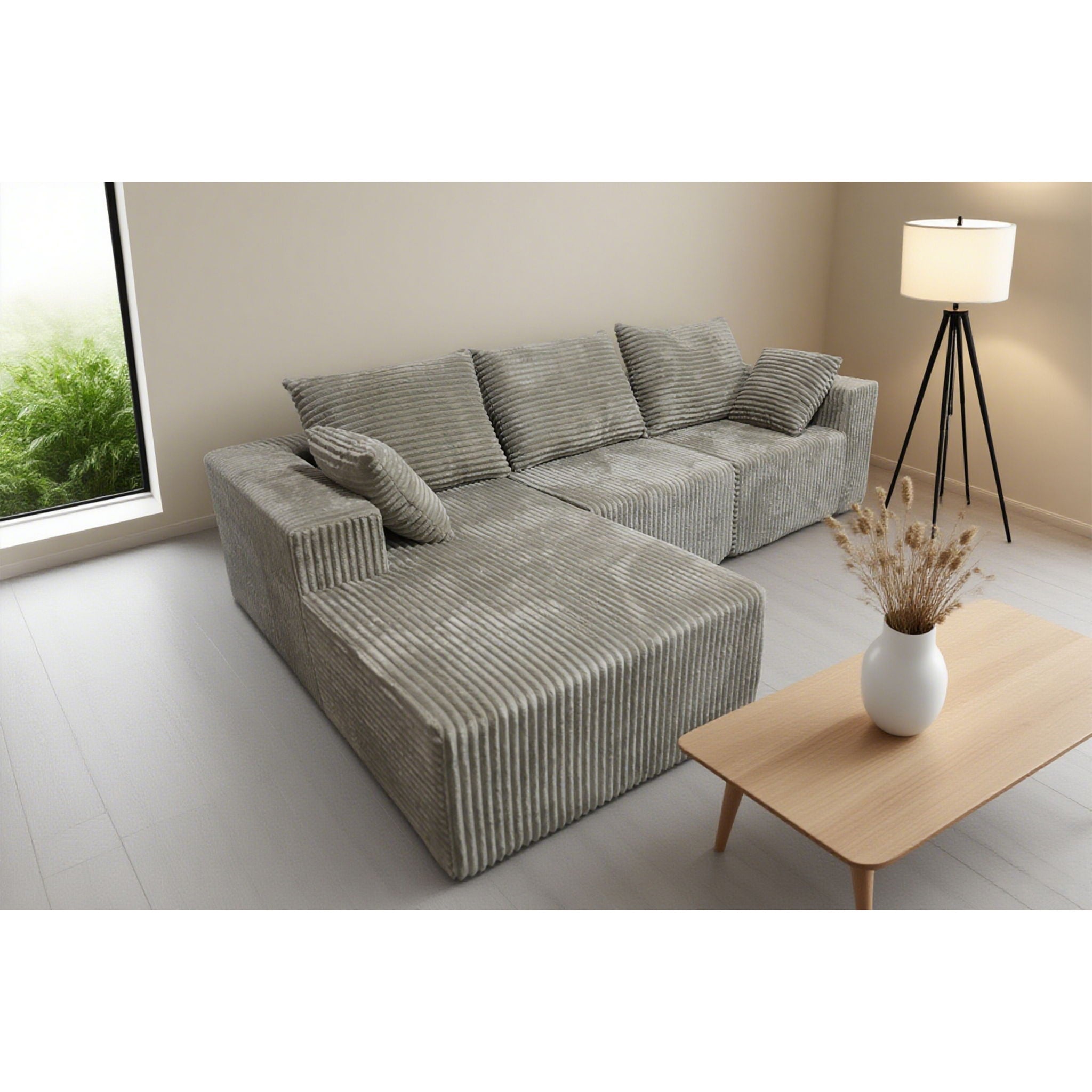 Corner Combination Sofa Sectional Couch With Soft Fabric