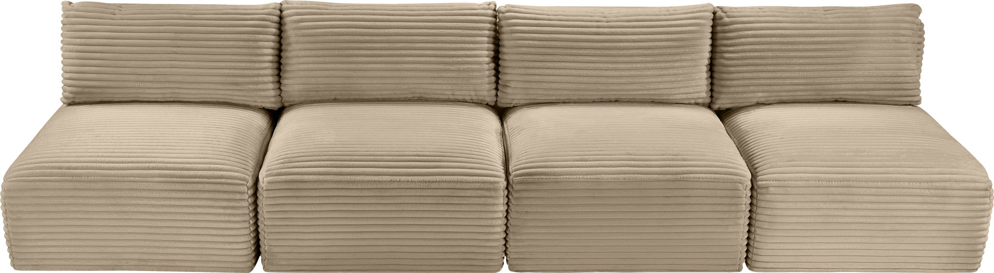 Shaggy - Fabric 4 Seat Modular Armless Sofa