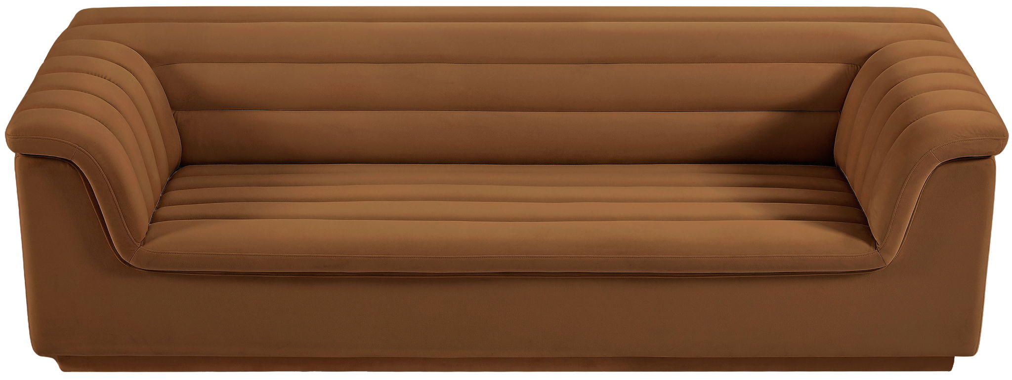 Cascade - Velvet Sofa - Saddle