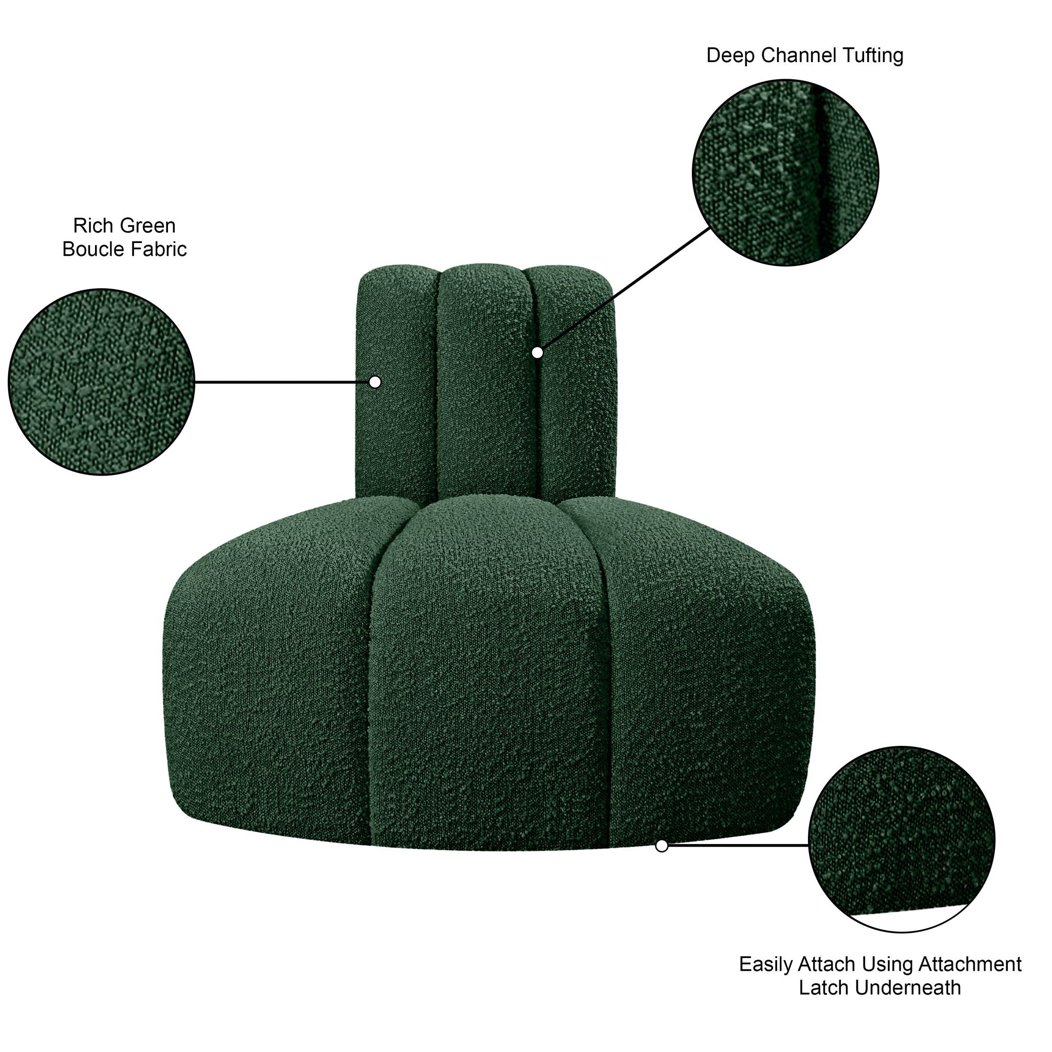 Arc - Boucle Fabric Reverse Corner