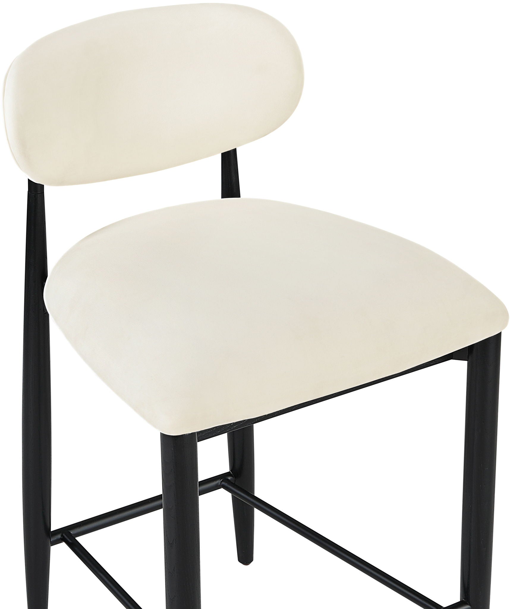 Riccio - Faux Leather Stool - Black Frame