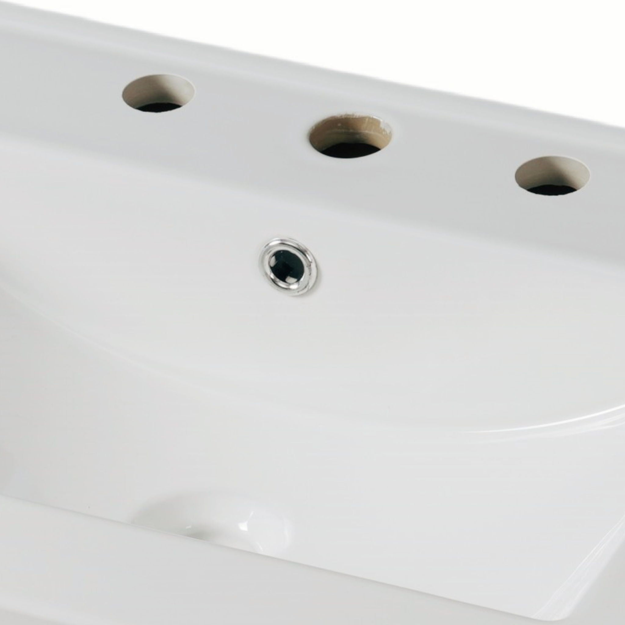 Bathroom Vanity With Ceramic Sink, Adjustable & Open Shelf