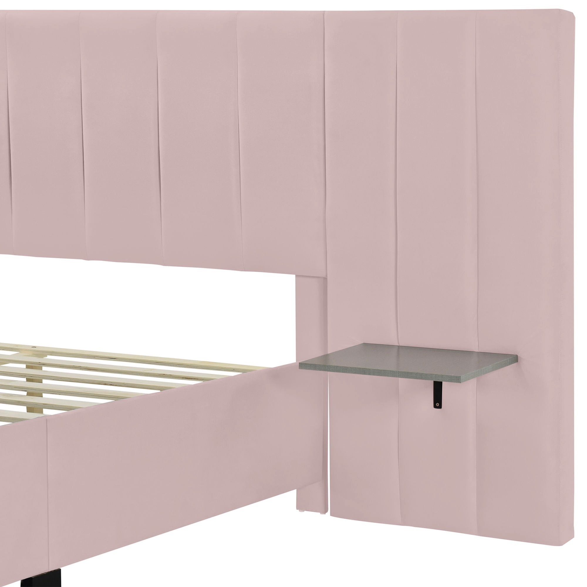 Upholstered Platform Bed With Big Headboard