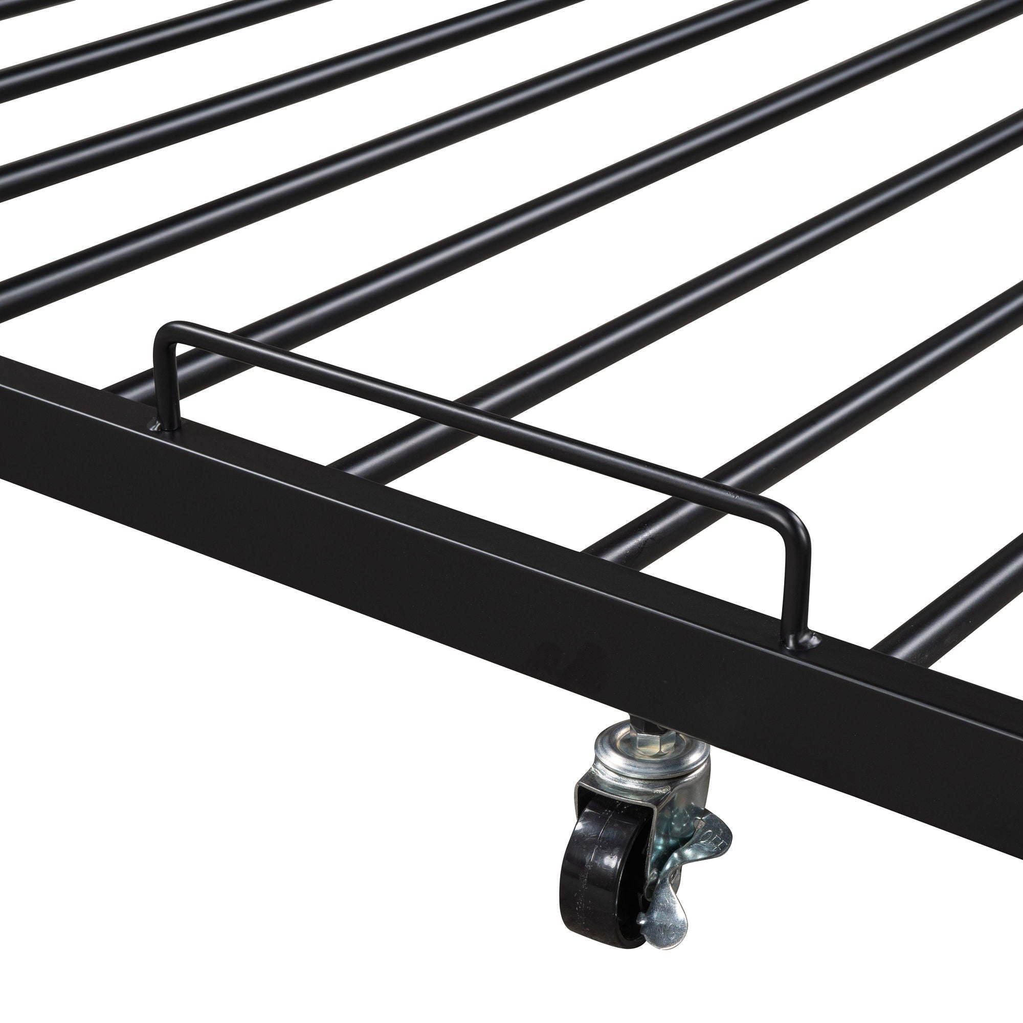 Platform Bed Frame With Trundle, USB Ports And Slat Support, No Box Spring Needed