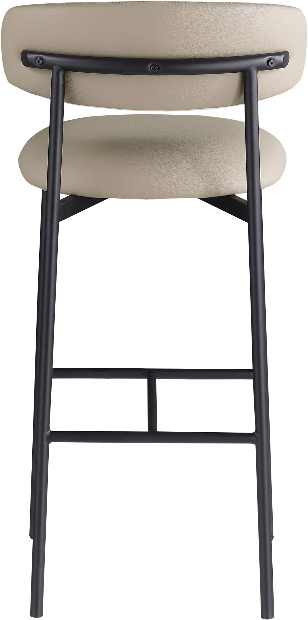 Lupita - Vegan Leather Upholstered Bar Stool (Set of 2) - Taupe / Matte Black