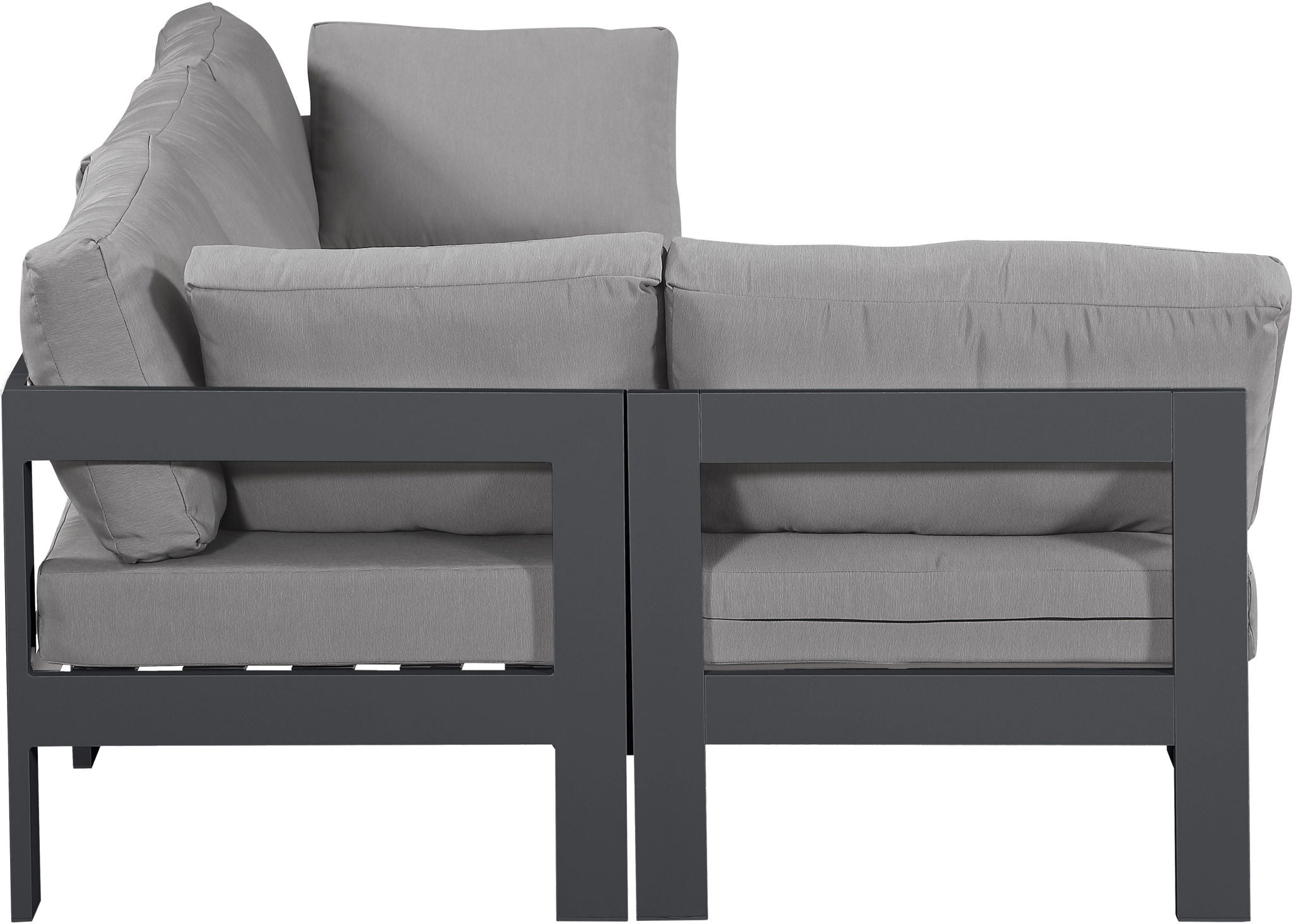 Nizuc - Outdoor Patio 4 Piece Modular Sectional With Gray Frame