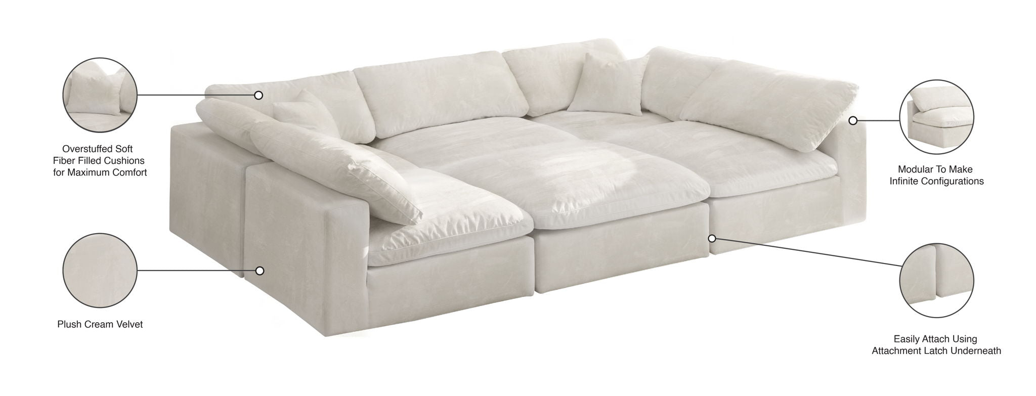 Cozy - 6 Piece Modular Sectional