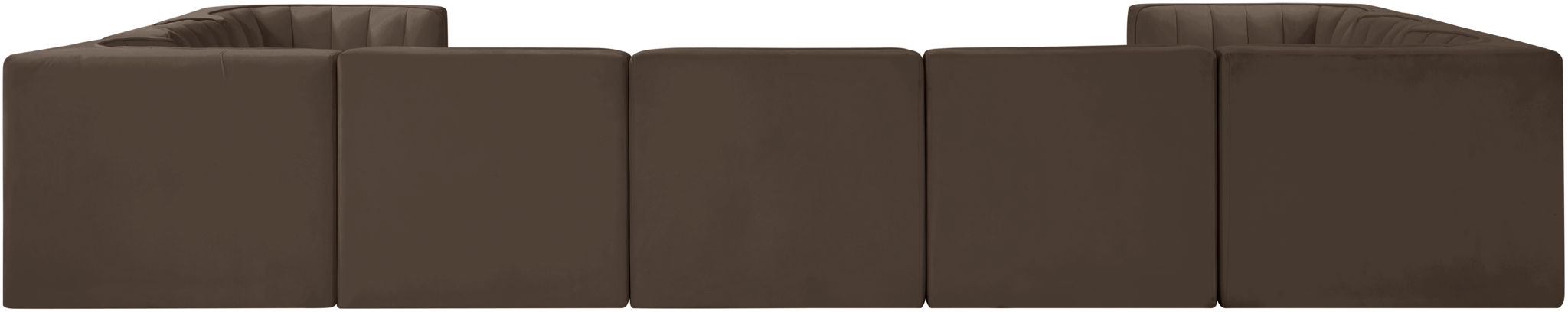 Rummi - Velvet Performance Fabric Upholstered 9 Piece Modular Sectional