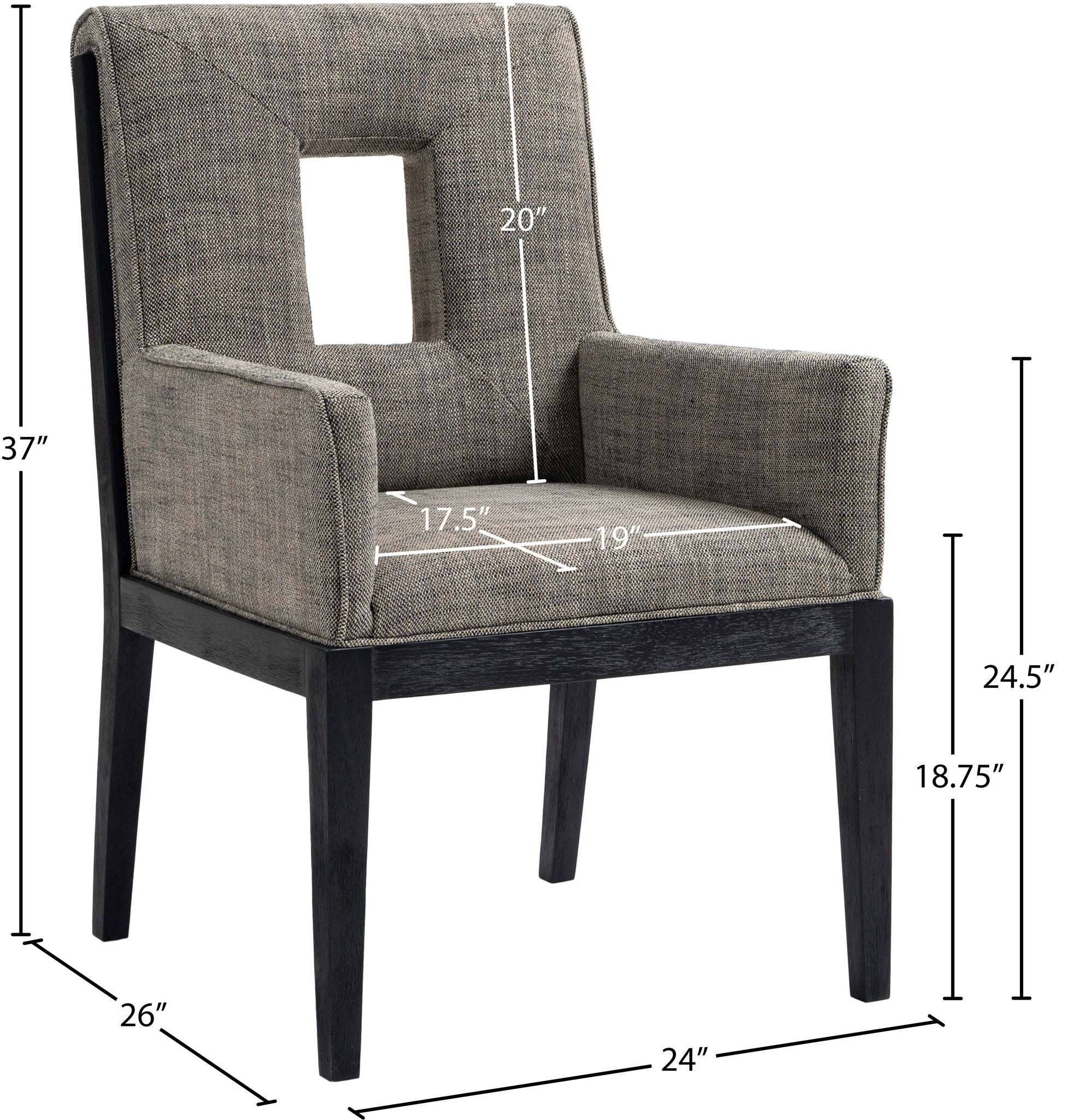 Gwendolyn - Dining Arm Chair With Black Frame
