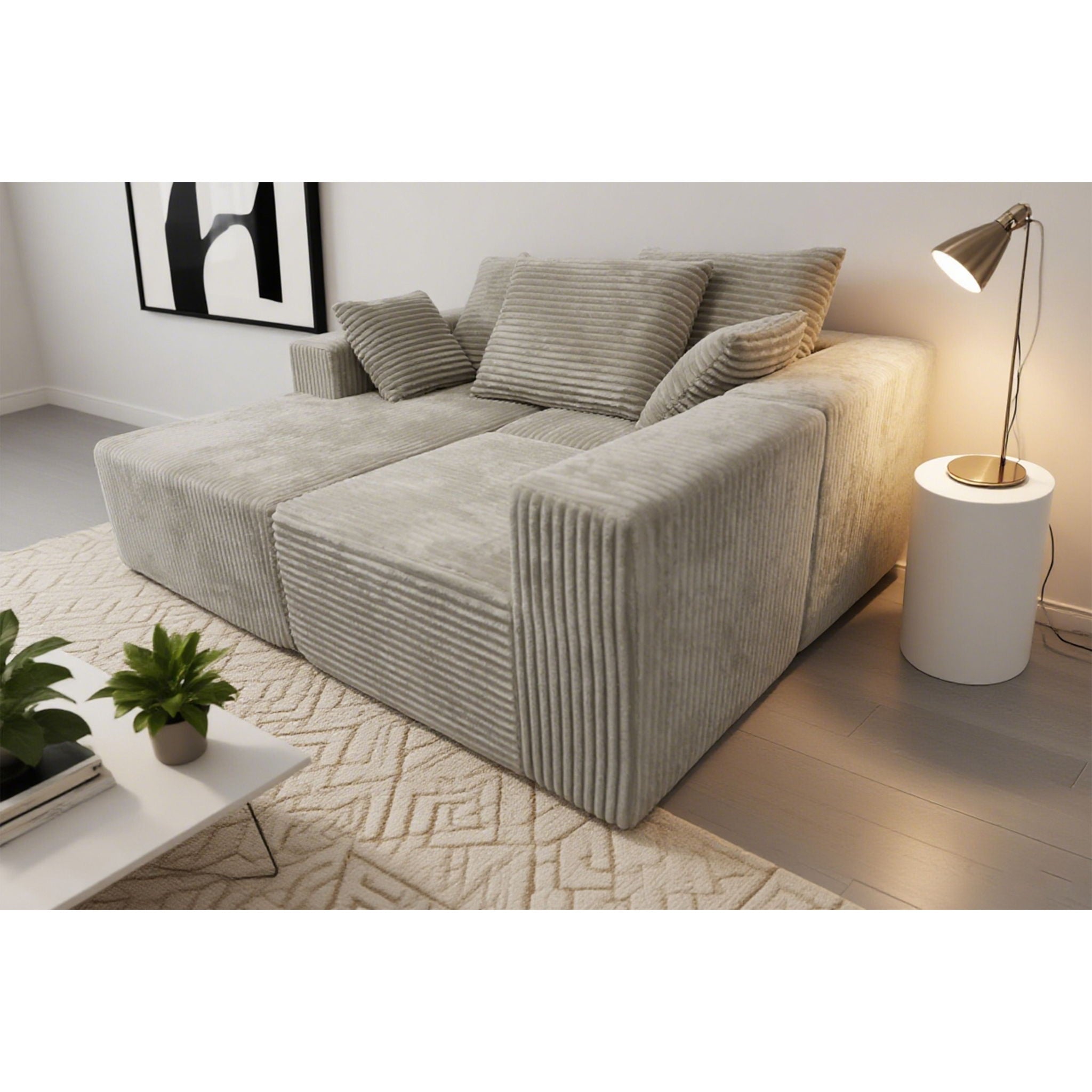 Corner Combination Sofa Sectional Couch With Soft Fabric