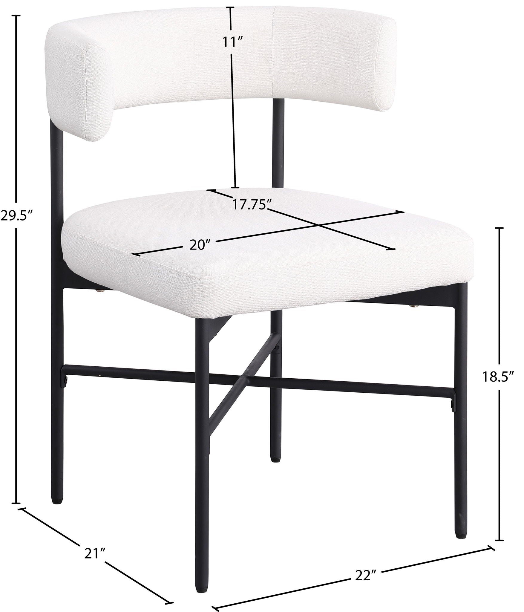 Rivage - Durable Dining Chair With Black Frame (Set of 2)