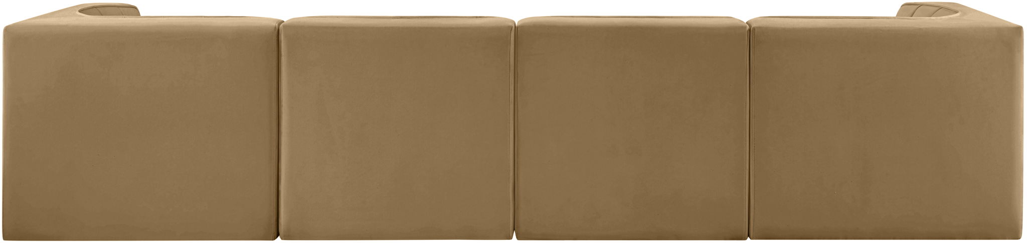 Rummi - Velvet Performance Fabric Upholstered 4 Piece Modular Sofa