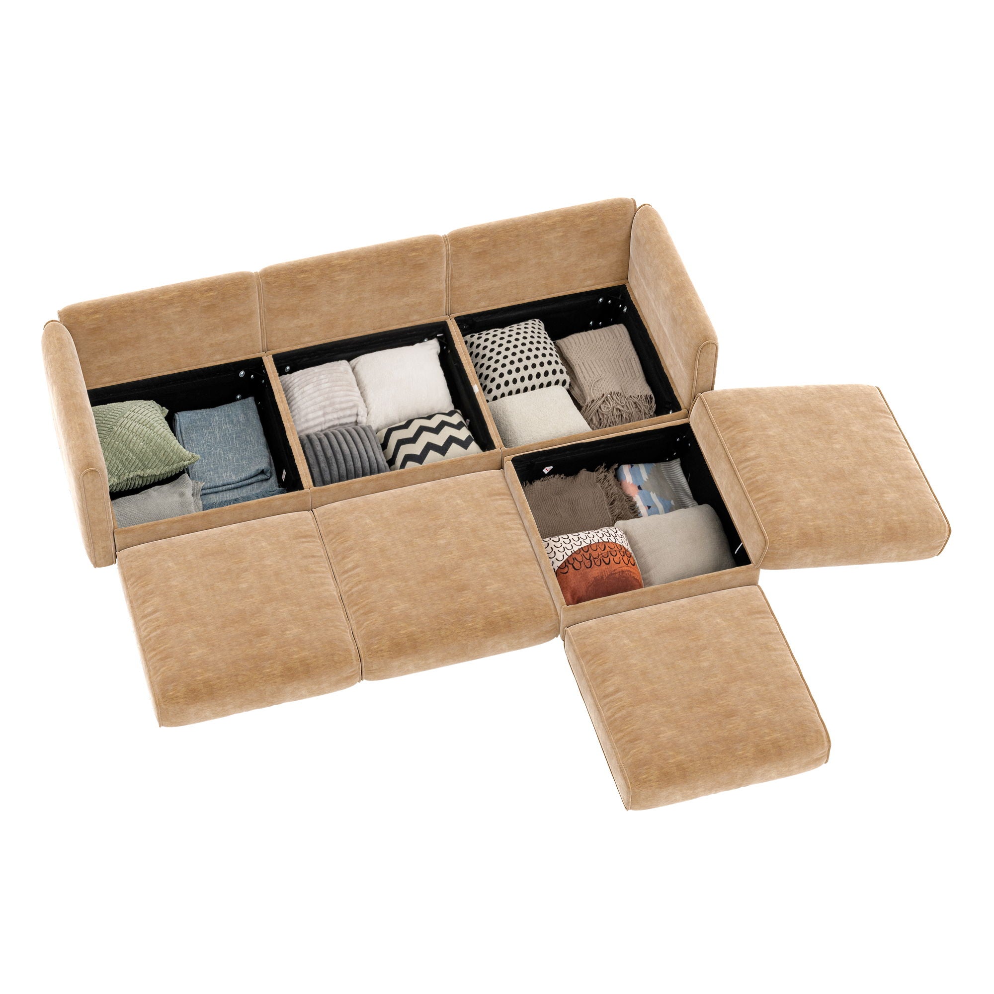 Contemporary Elegant Sofa With Storage And Ottoman