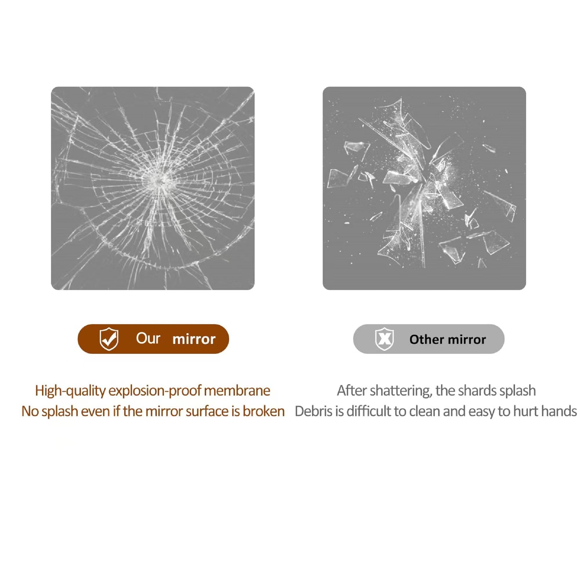 Vintage Full Length Mirror Wall Mounted With Faux Wooden Frame - Brown