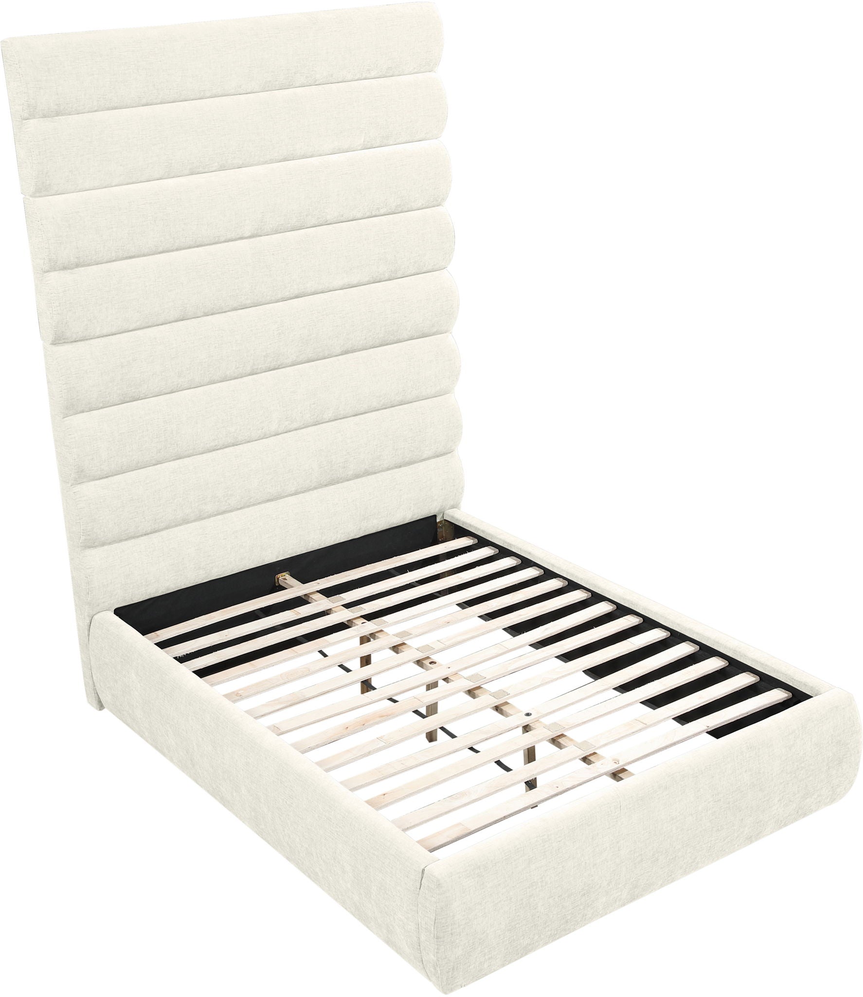 Adam - Chenille Fabric Bed With 89" Headboard