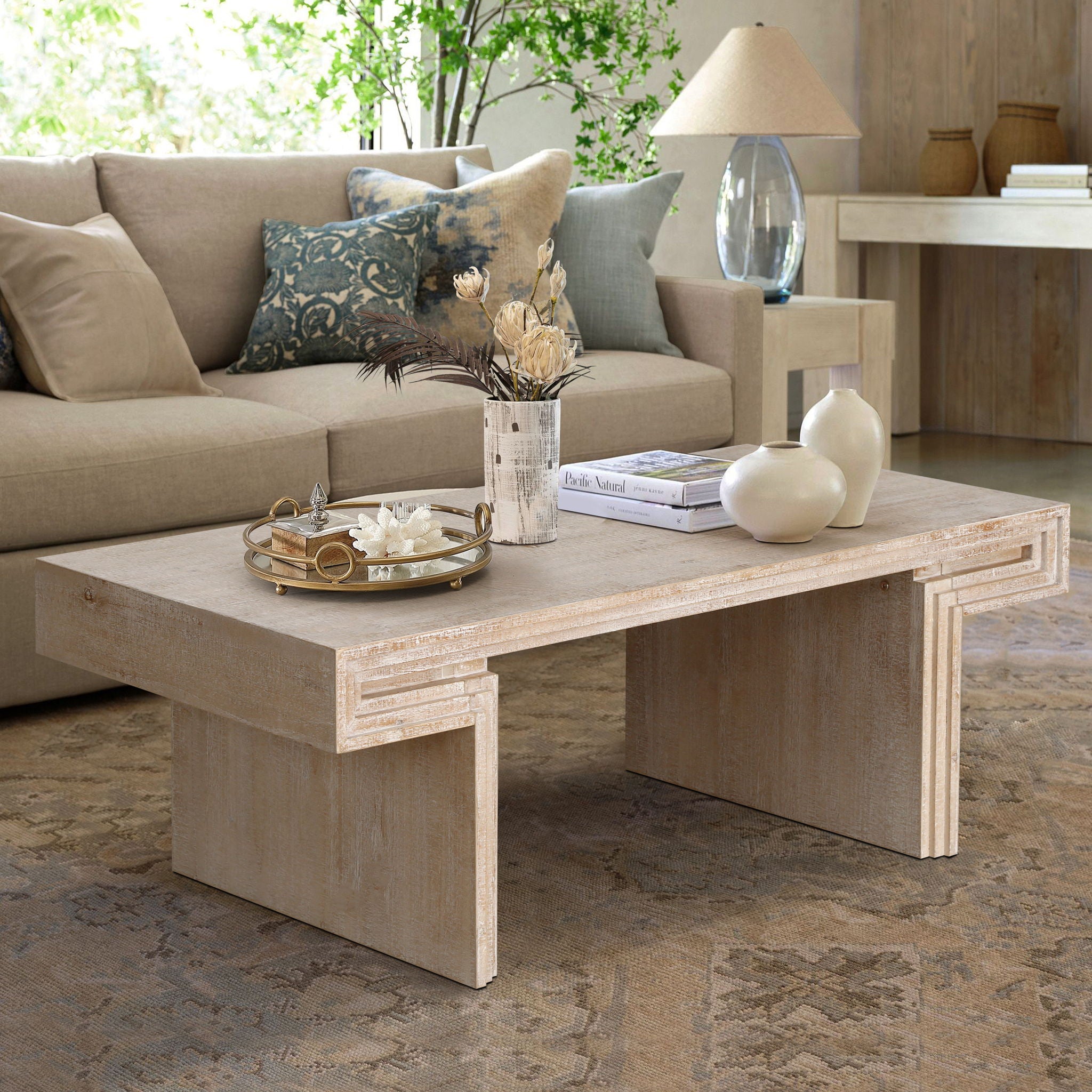American Vintage Industrial Coffee Table, Double Tier Design