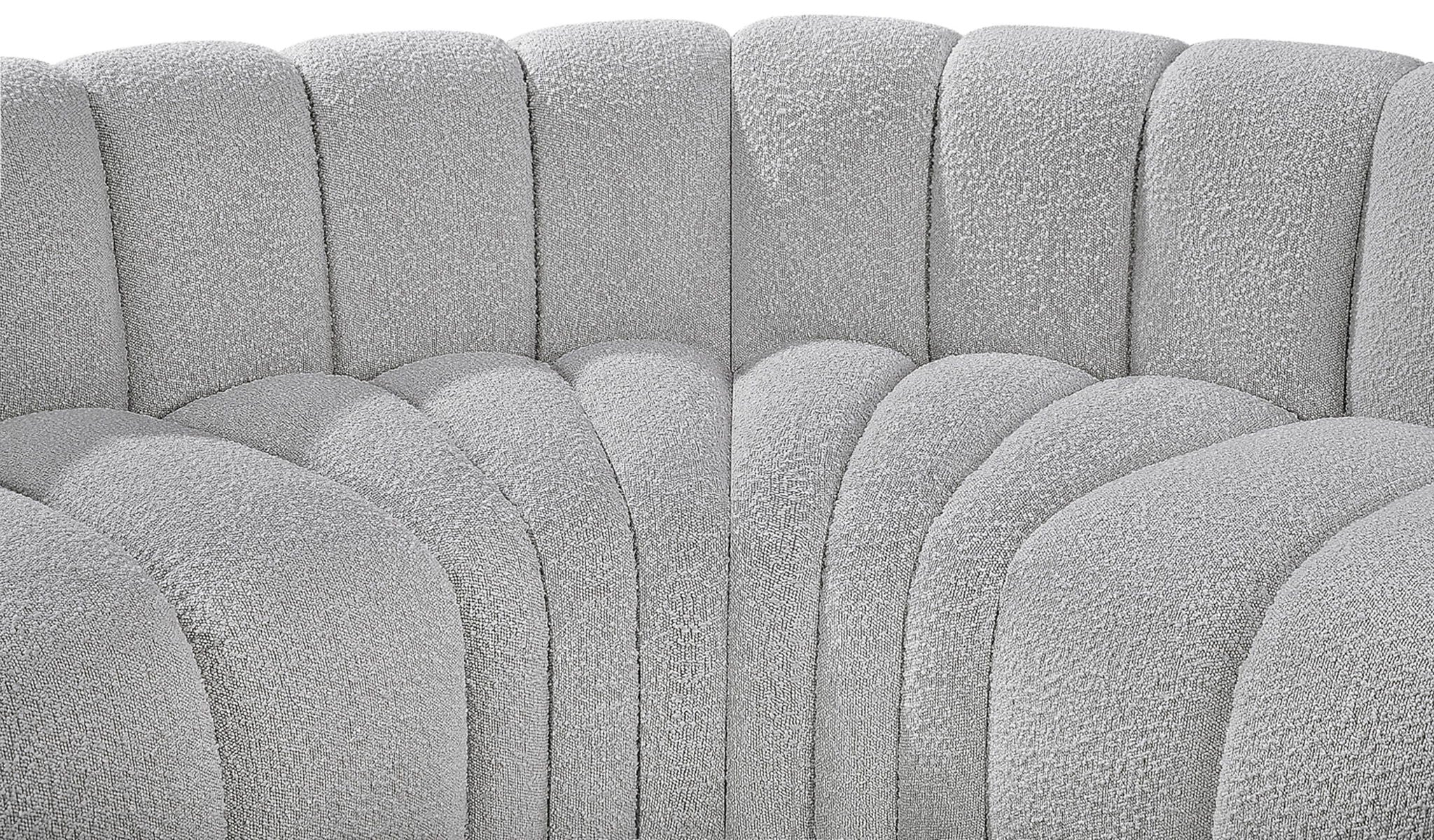 Arc - Boucle Fabric 6 Piece Curved Modular Sofa
