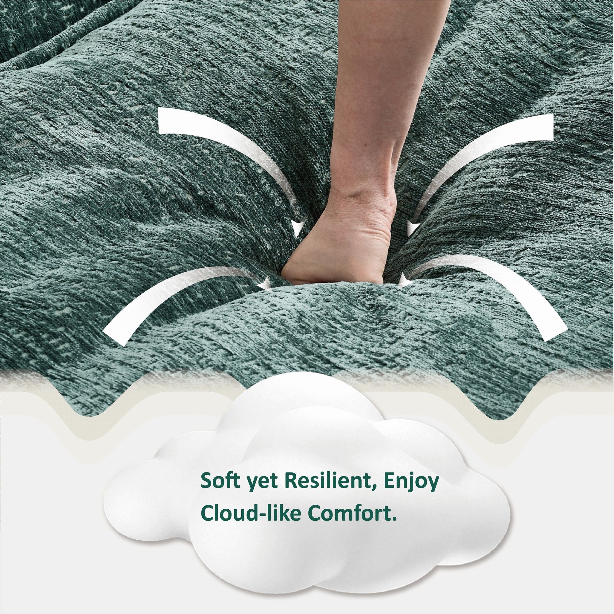 Modern Comfy L Shaped Sectional Sofa With Movable Ottoman