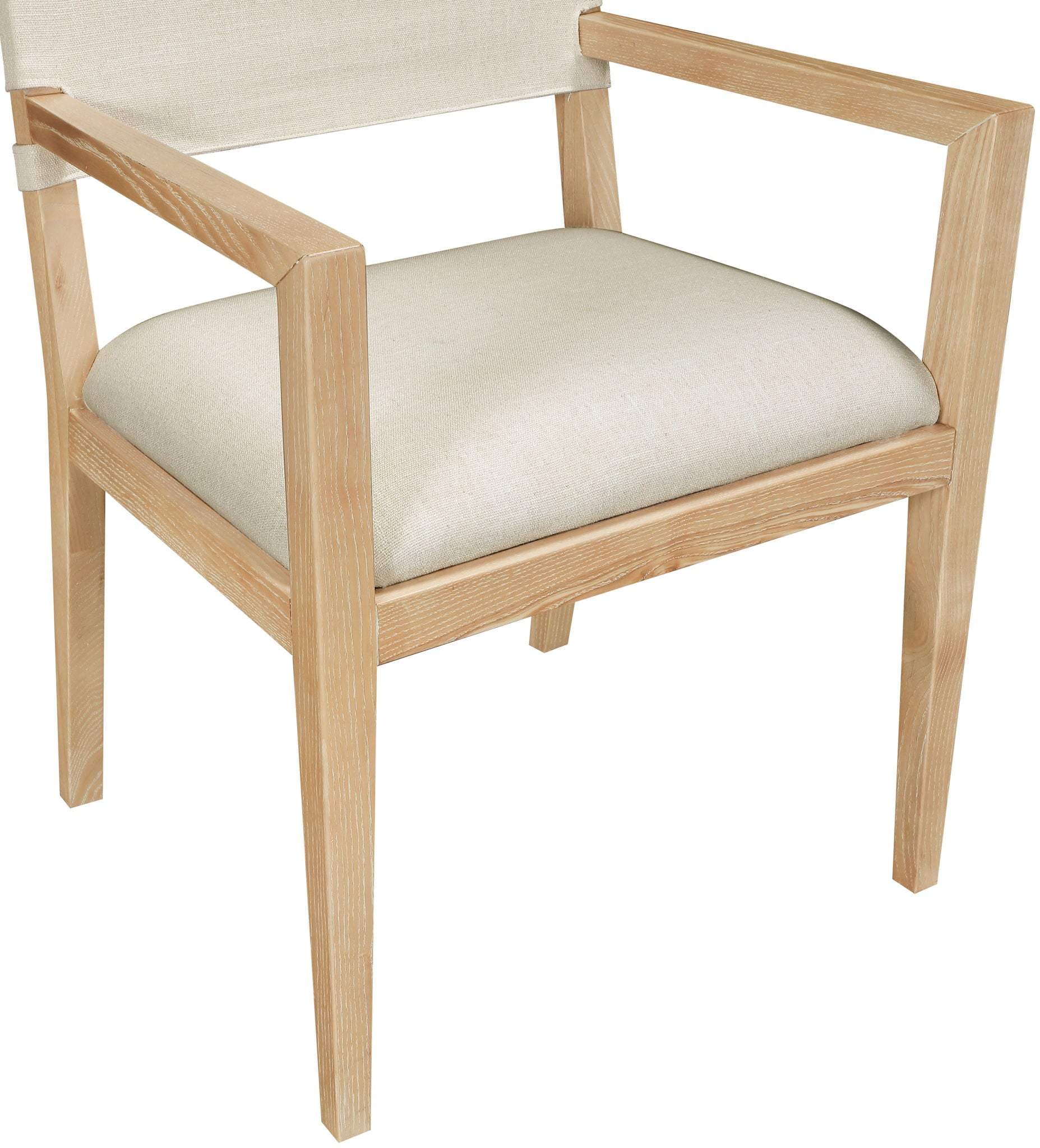 Avon - Linen Textured Performance Fabric Upholstered Dining Arm Chair