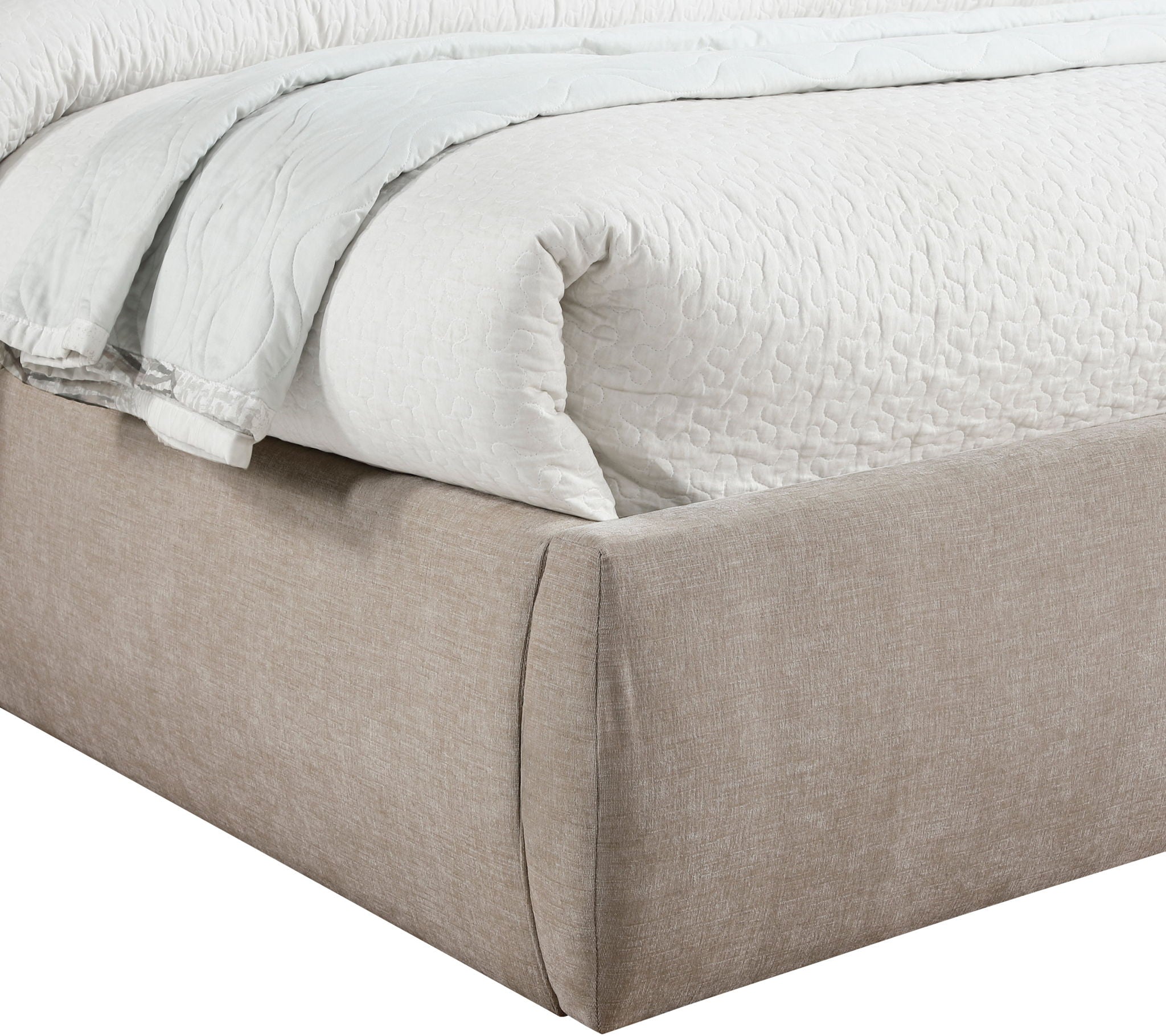 Adam - Chenille Fabric Bed With 52" Headboard