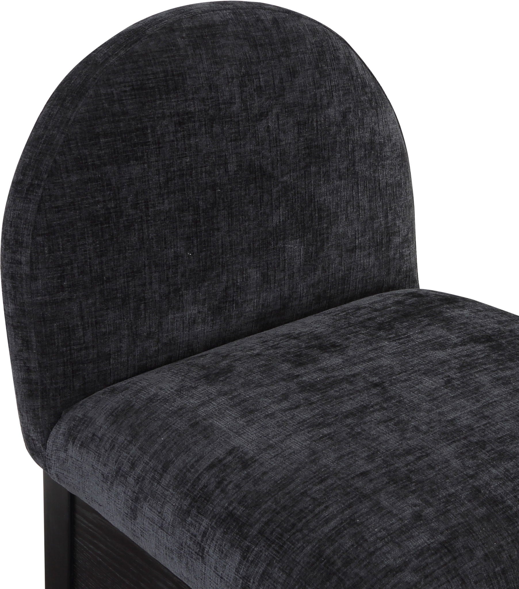 Waldorf - Chenille Stool With Black Legs