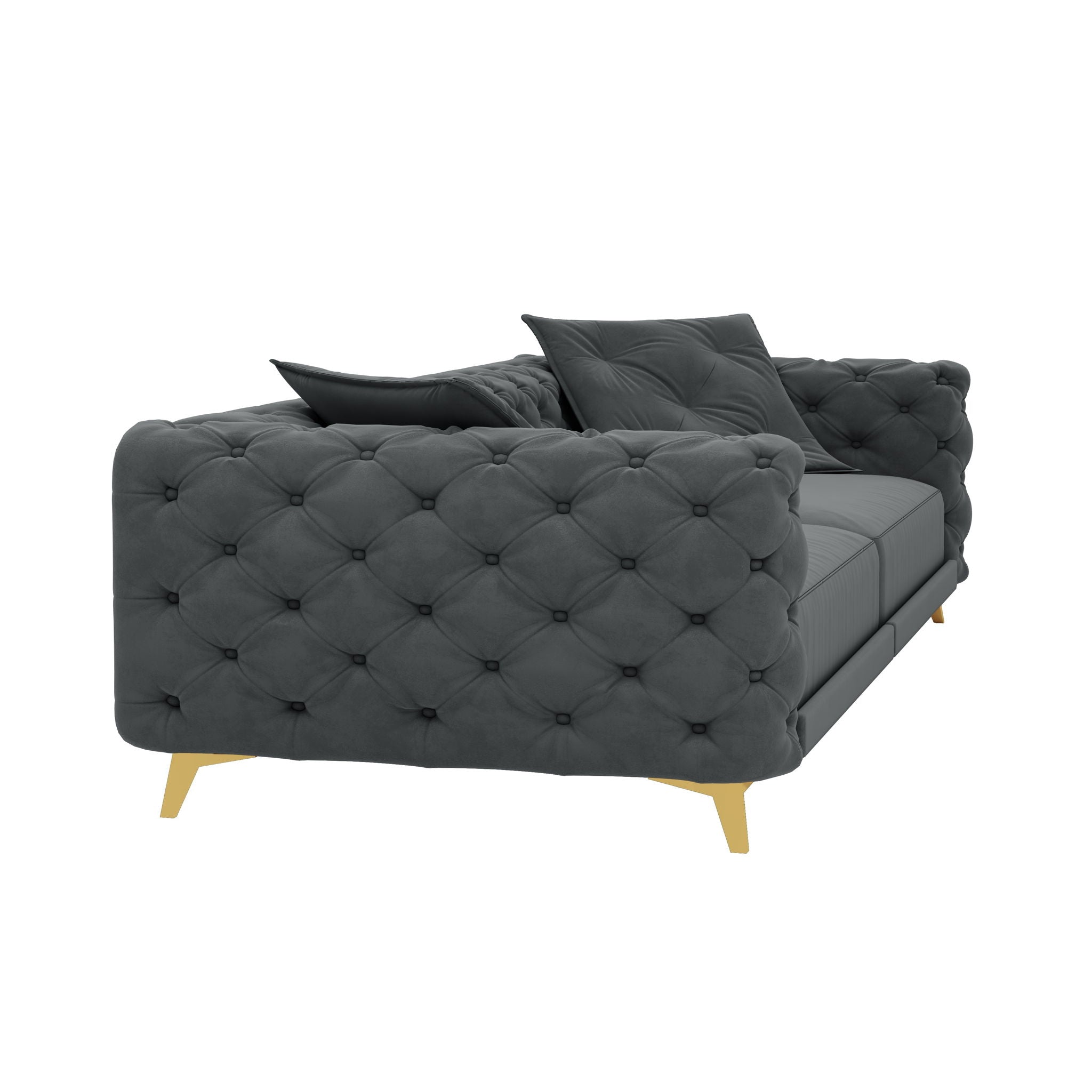 3 In 1 Convertible Sleeper, Deep Seat Pull Out Sofa Bed, Button Tufted
