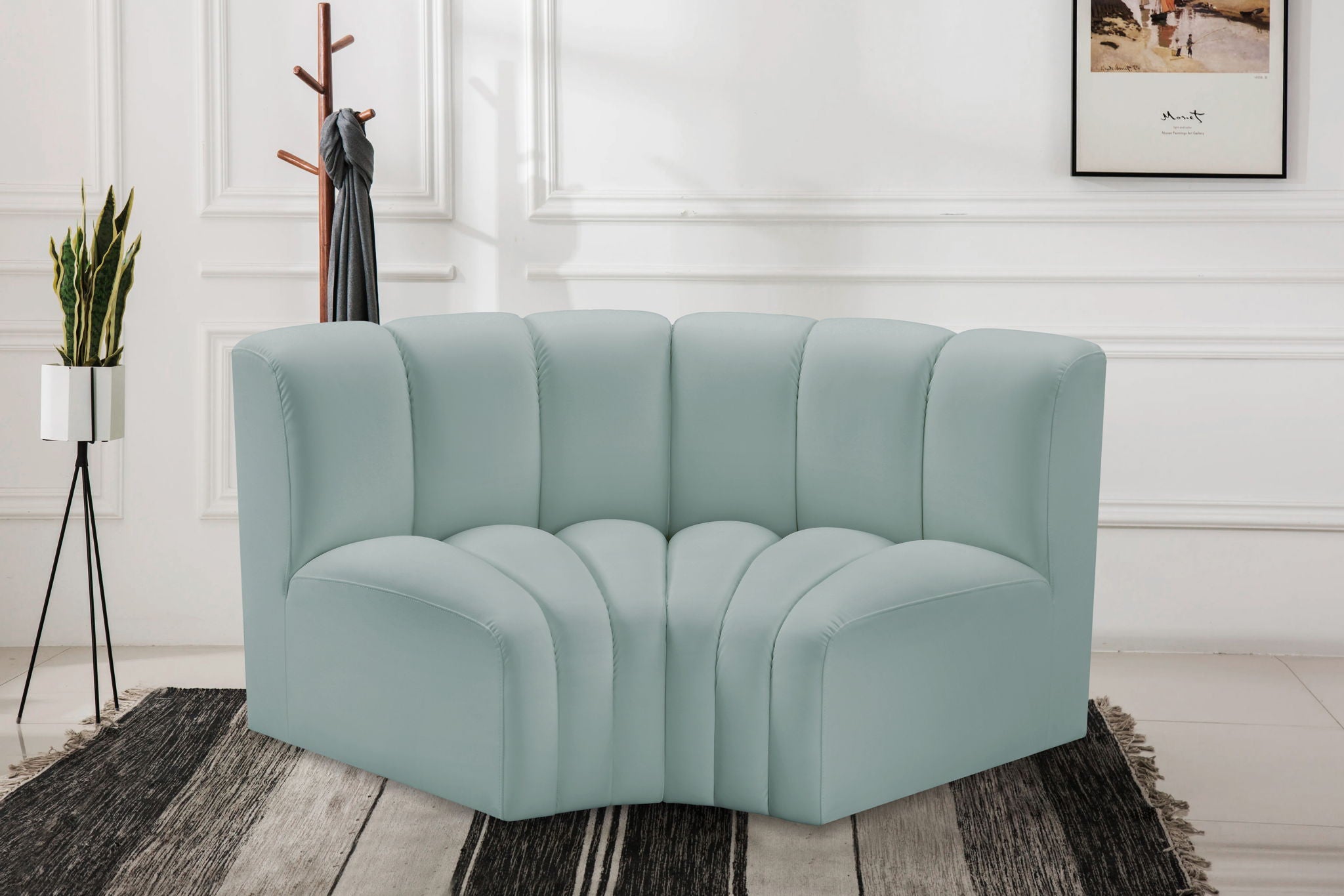 Arc - Faux Leather 2 Piece Modular Sofa