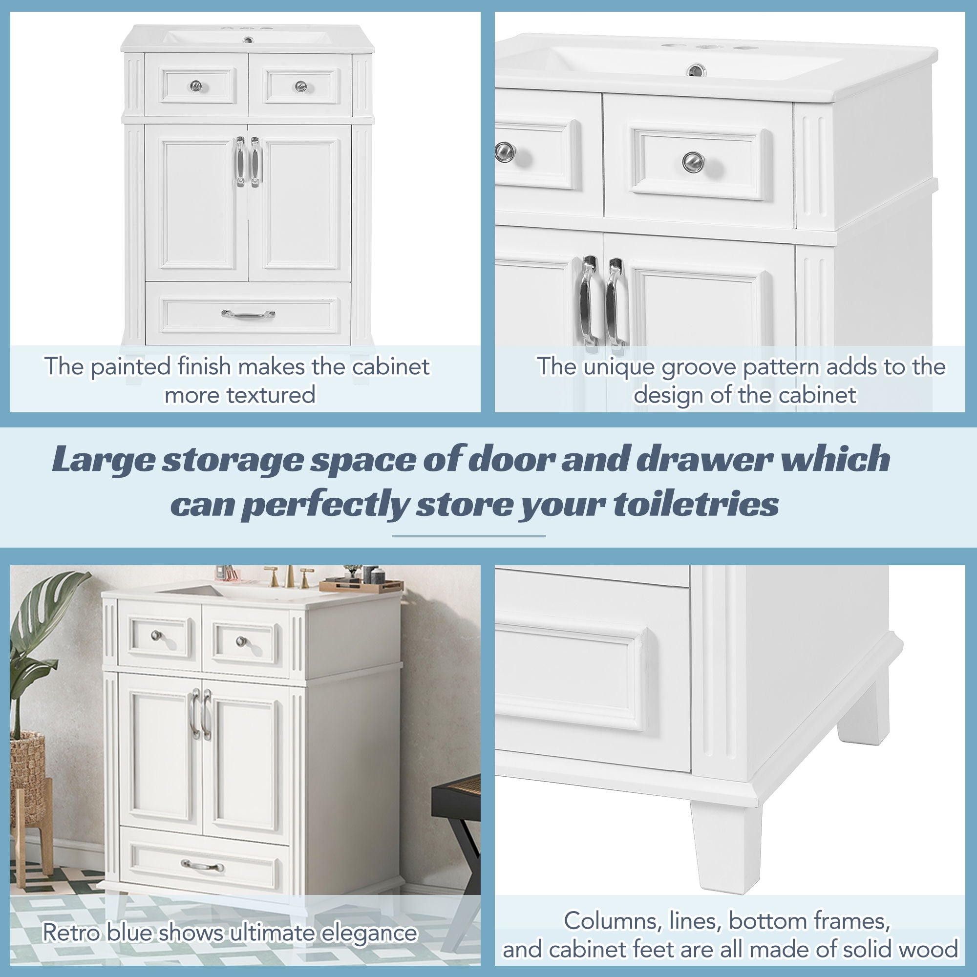 Bathroom Vanity With Sink, Storage Cabinet