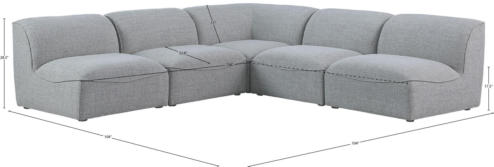 Miramar - 5 Piece Modular Sectional