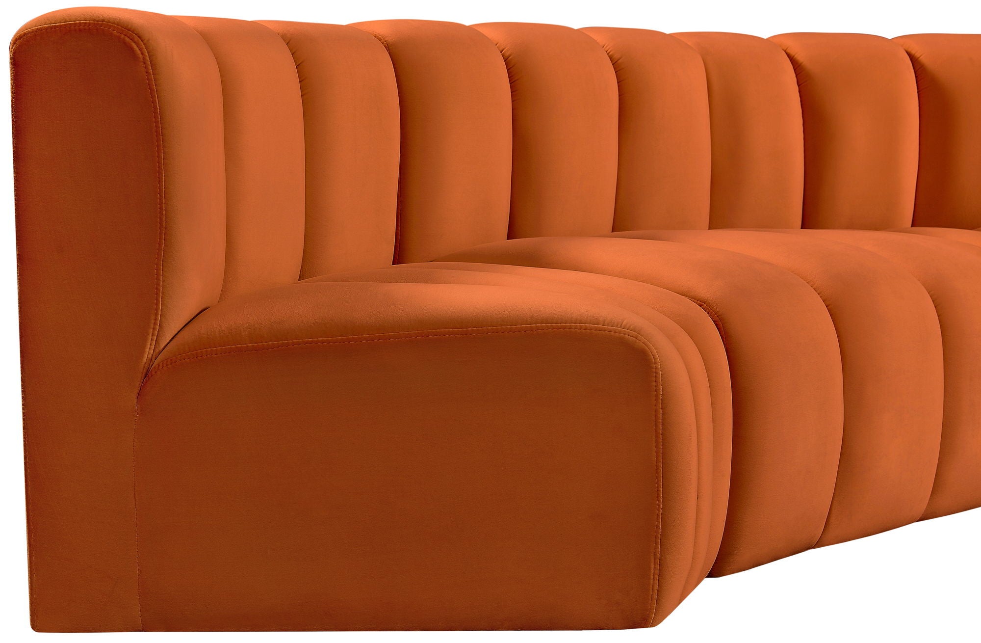 Arc - Velvet 5 Piece U-Shaped Modular Sofa