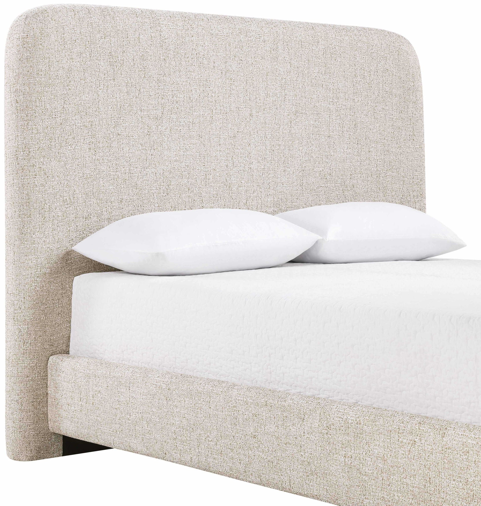 Fira - Linen Textured Fabric Upholstered Bed