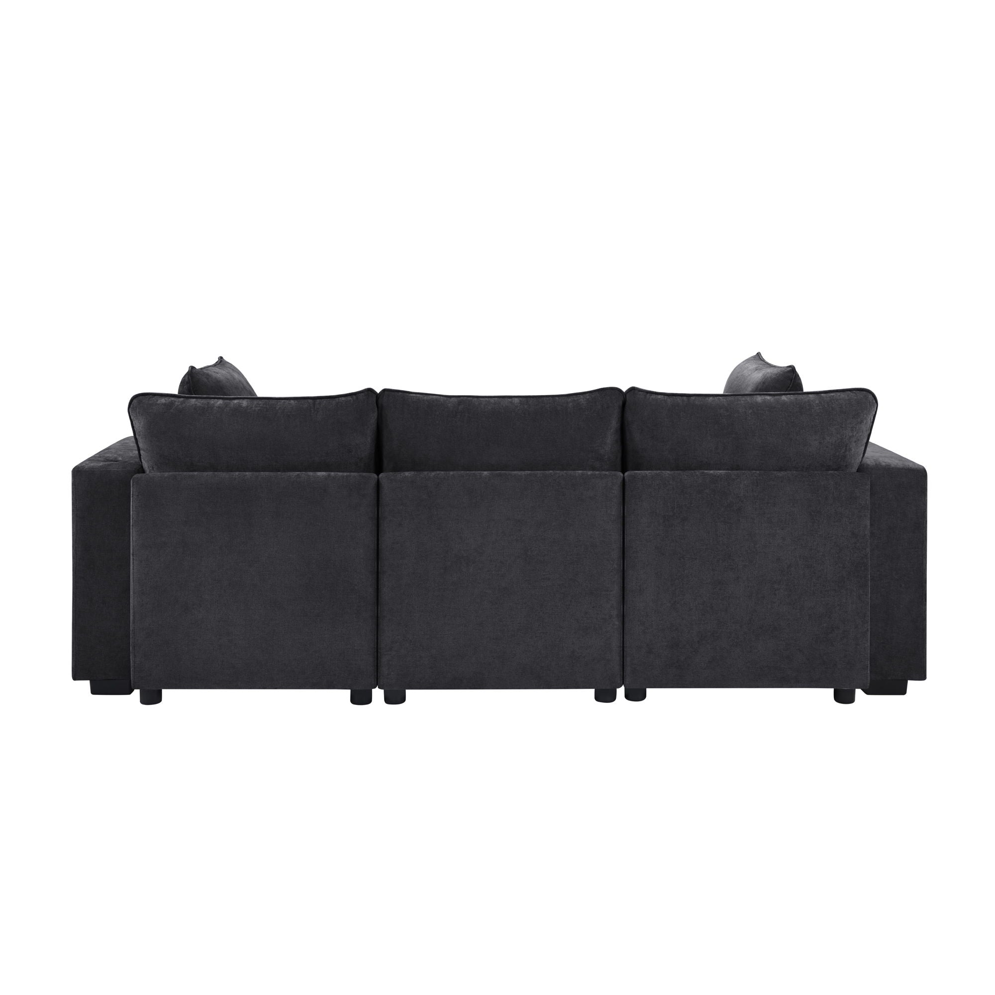 Modern Sectional Sofa U-Shaped With Movable Ottoman Storage Armrests And USB Ports