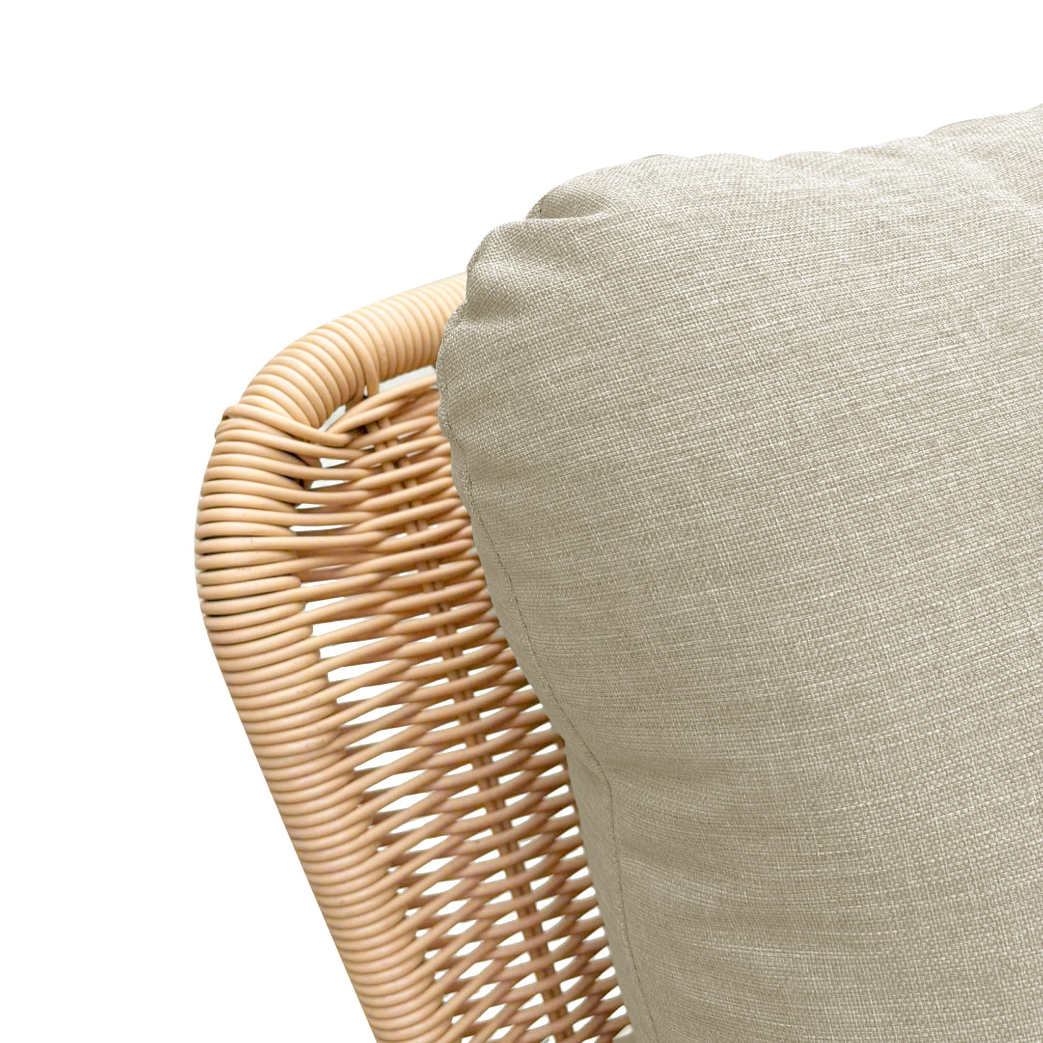 Contemporary Minimalist Wicker Rocking Chair With Soft Cushions