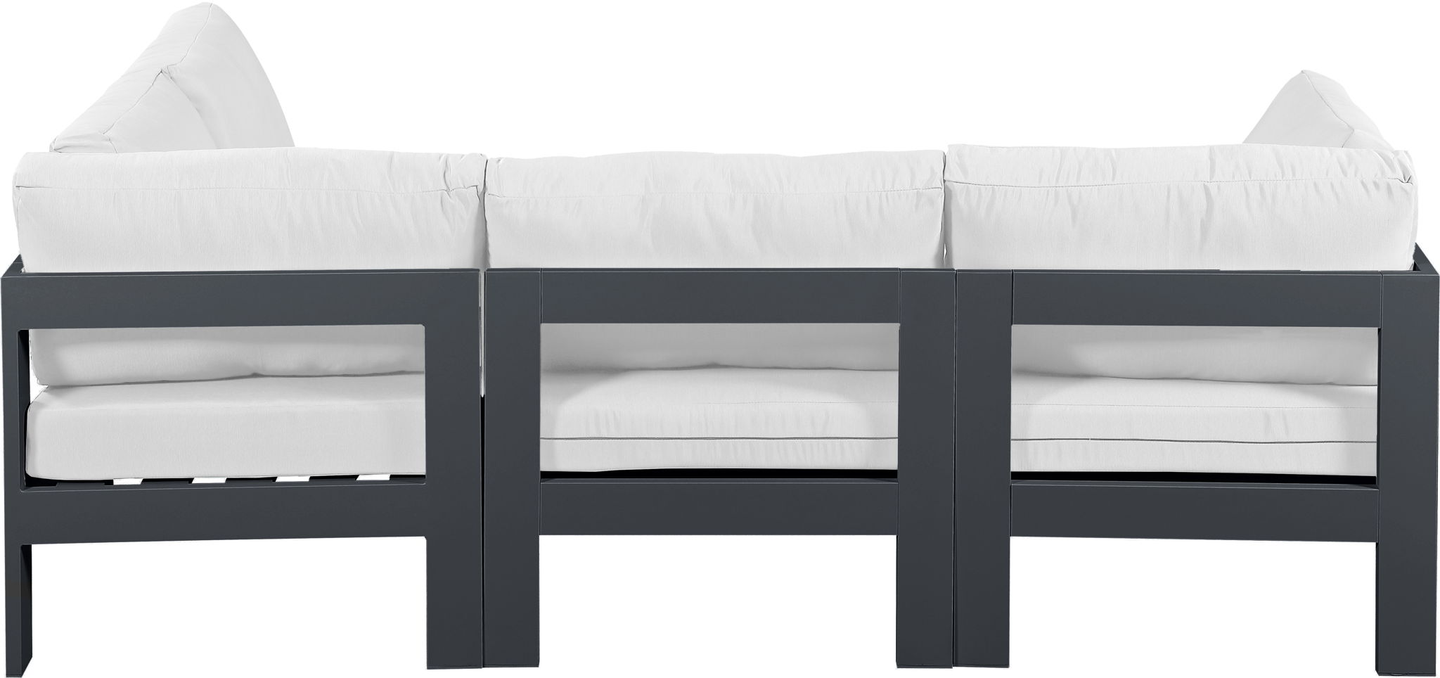 Nizuc - Outdoor Patio 4 Piece Modular Sectional With Gray Frame