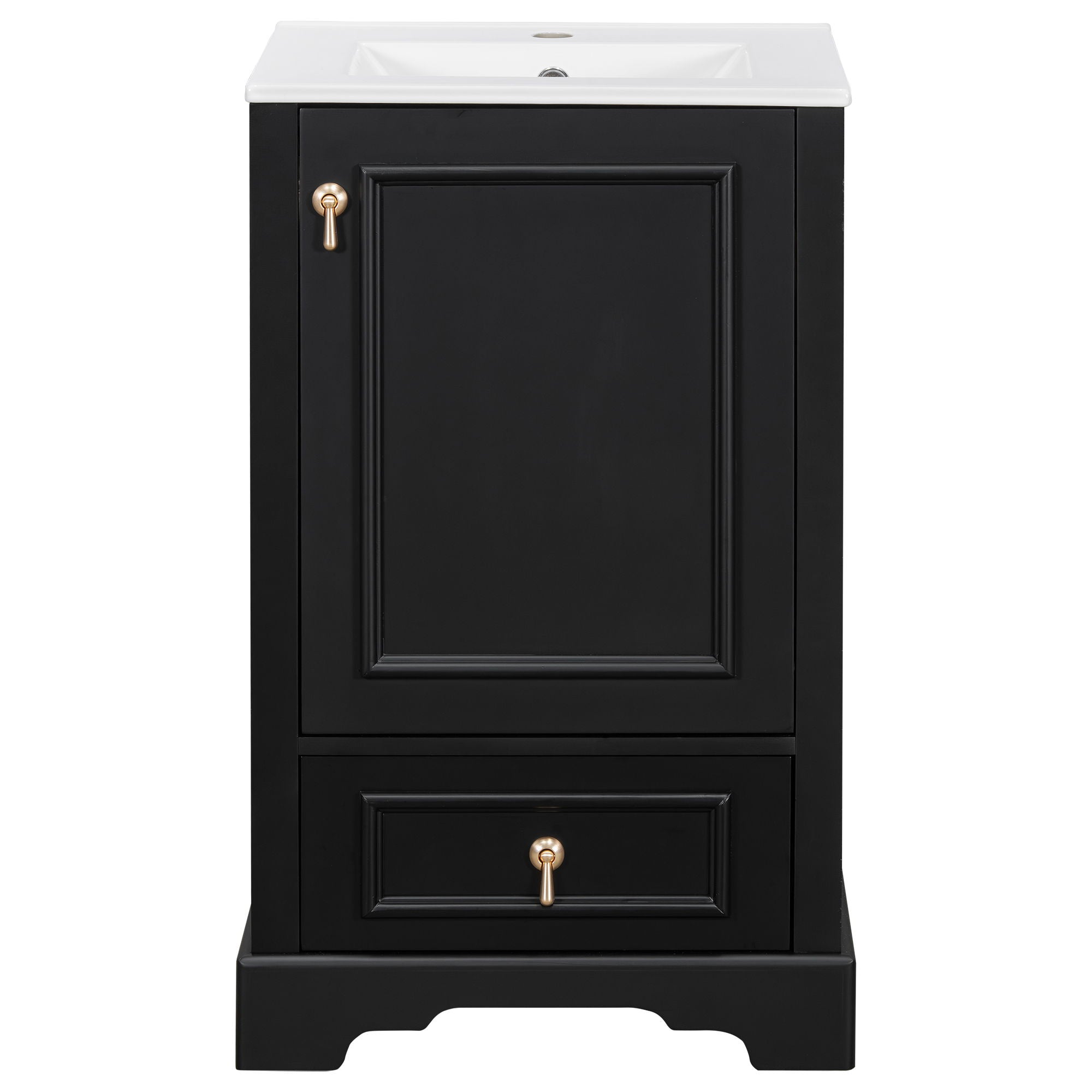 Bathroom Vanity With Sink, Soft Close Door, Adjustable U-Shaped Shelf