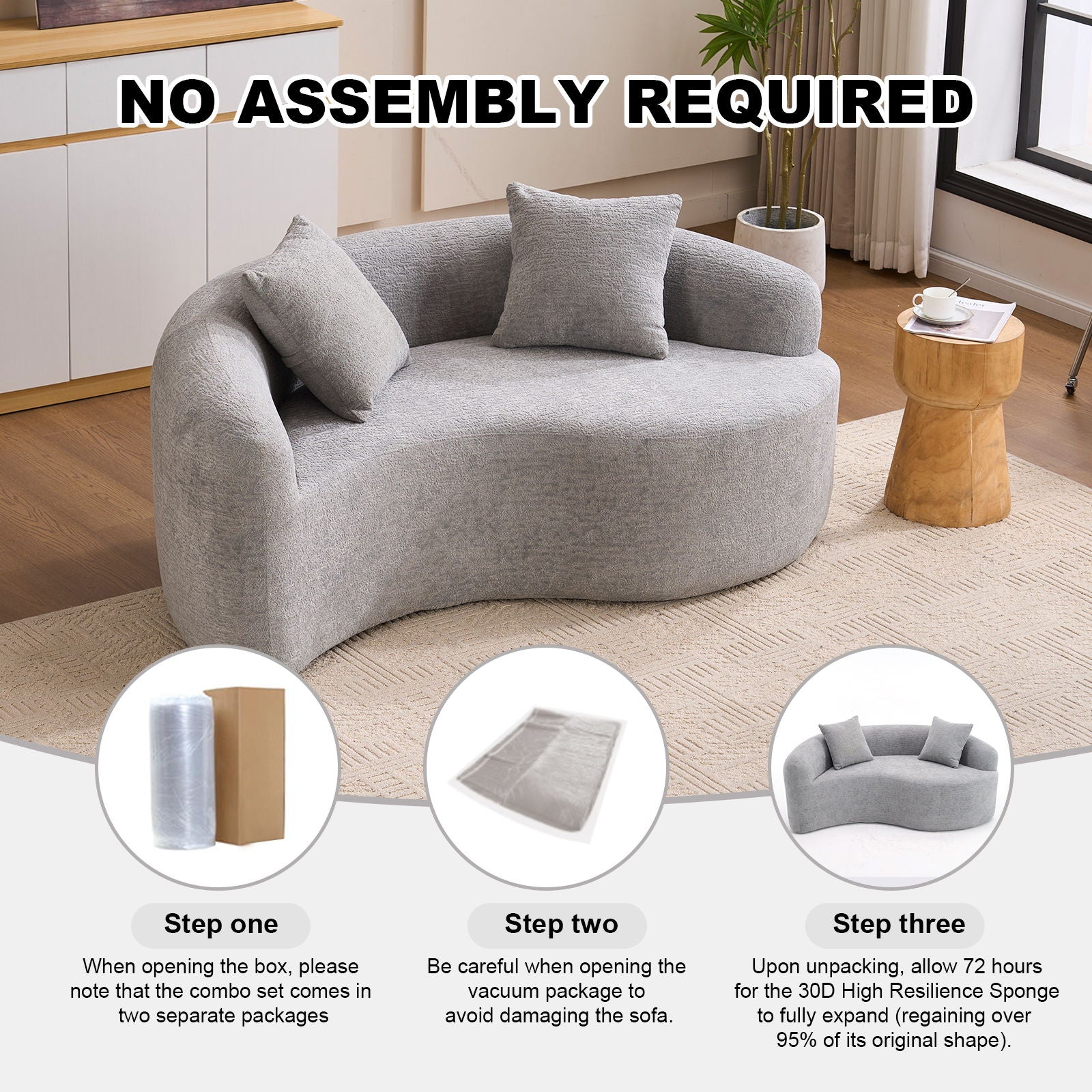 Tai Chi - Curved Dual Depth Loveseat