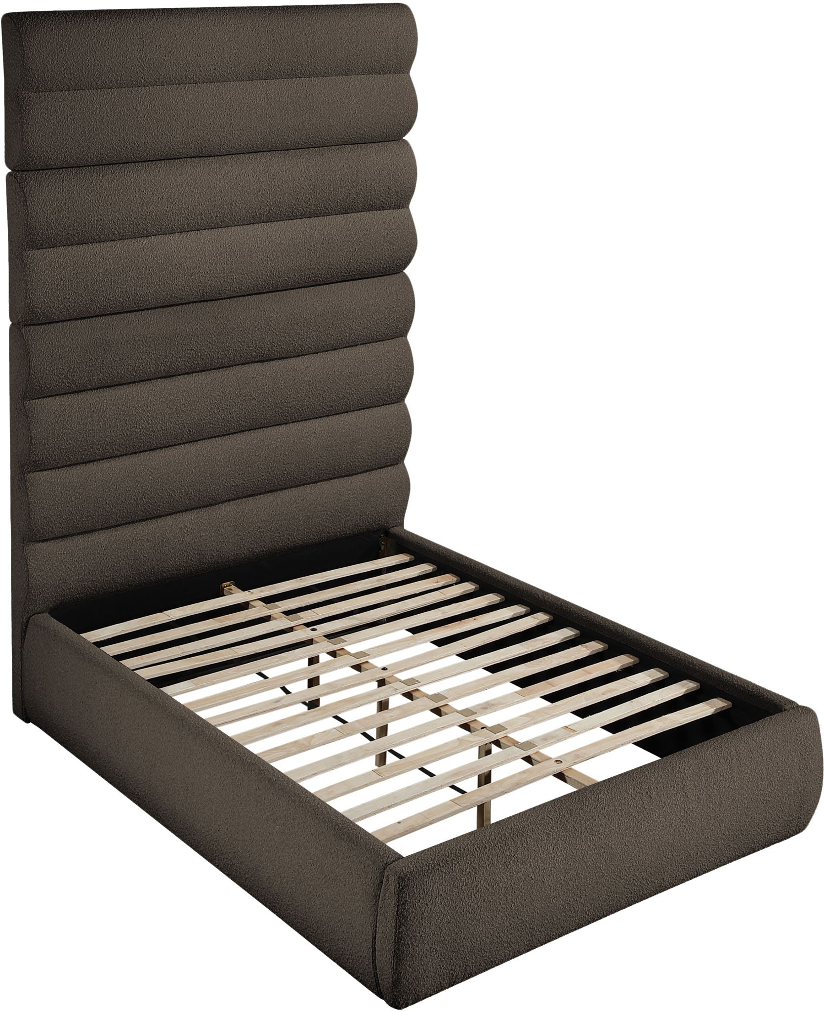 Adam - Boucle Fabric Bed With 89" Headboard