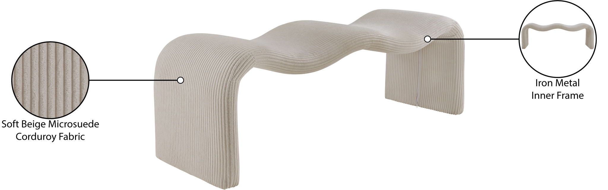 Willow - Corduroy Bench