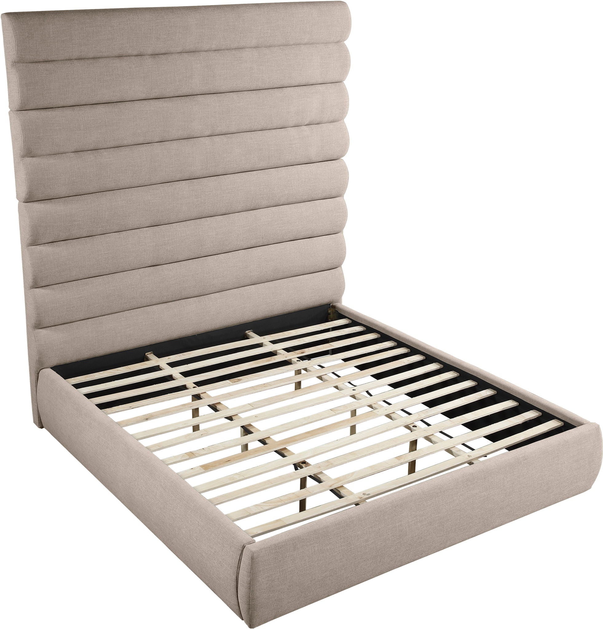 Adam - Linen Fabric Bed With 89" Headboard