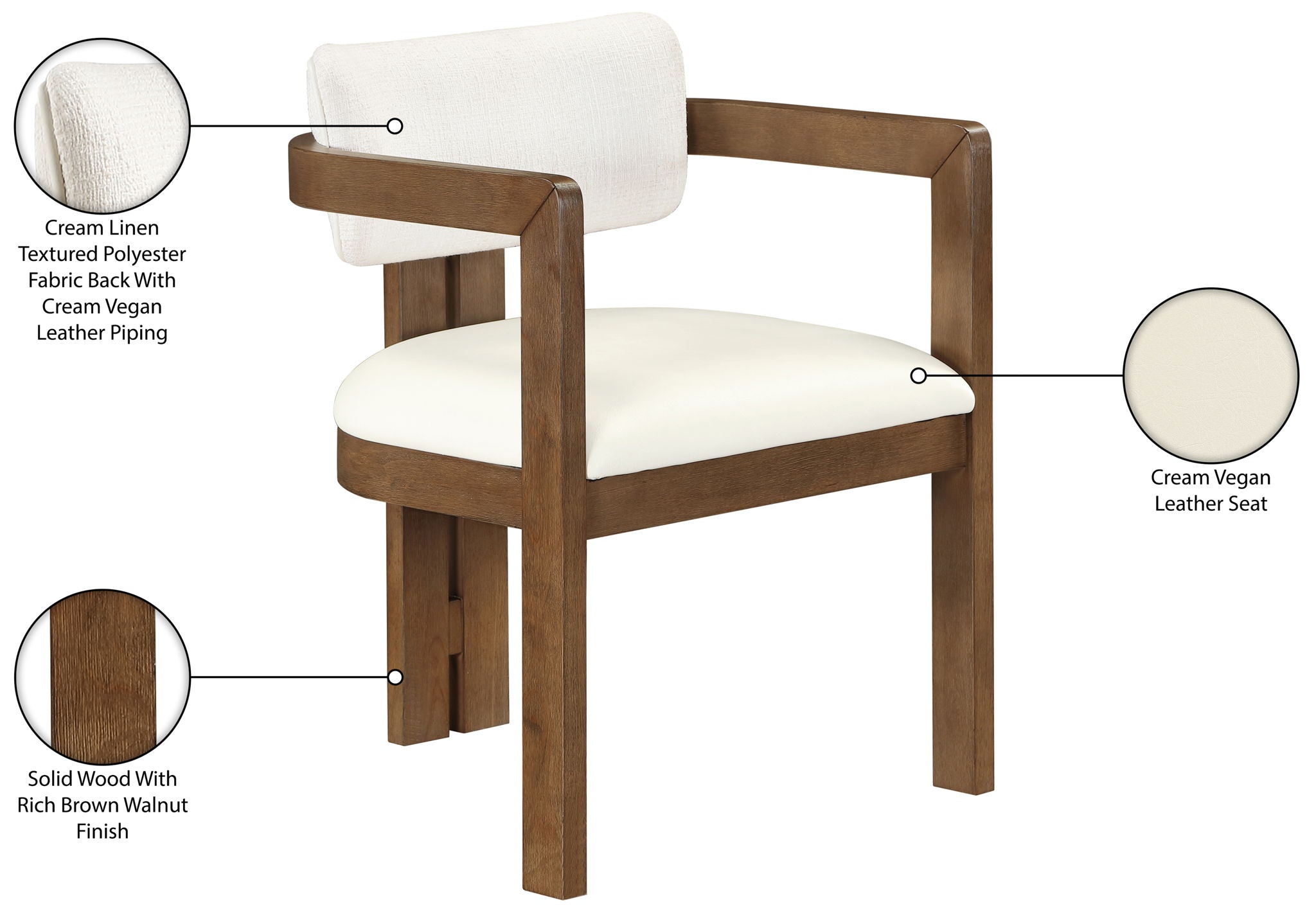 Ravina - Upholstered Dining Chair With Stained Brown Base (Set of 2)