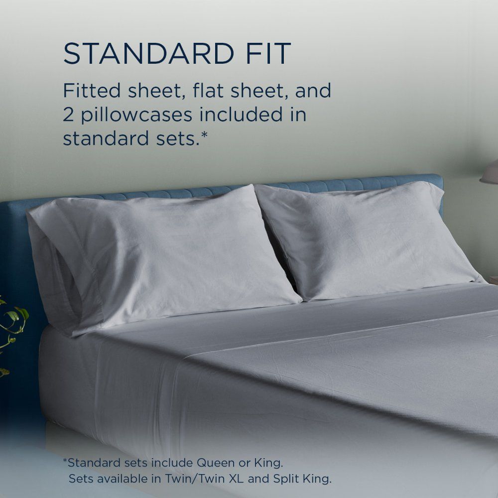 Linens - Tempur Luxe Egyptian Cotton Sheet Set - Silver Mist