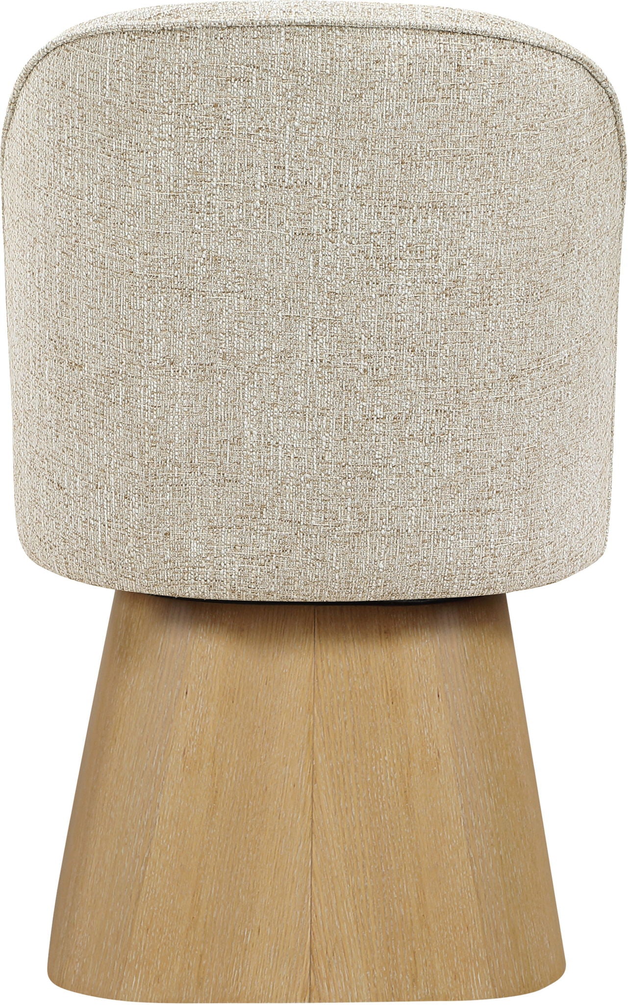 Marlowe - Linen Textured Fabric Upholstered Swivel Dining Side Chair - Stained Natural