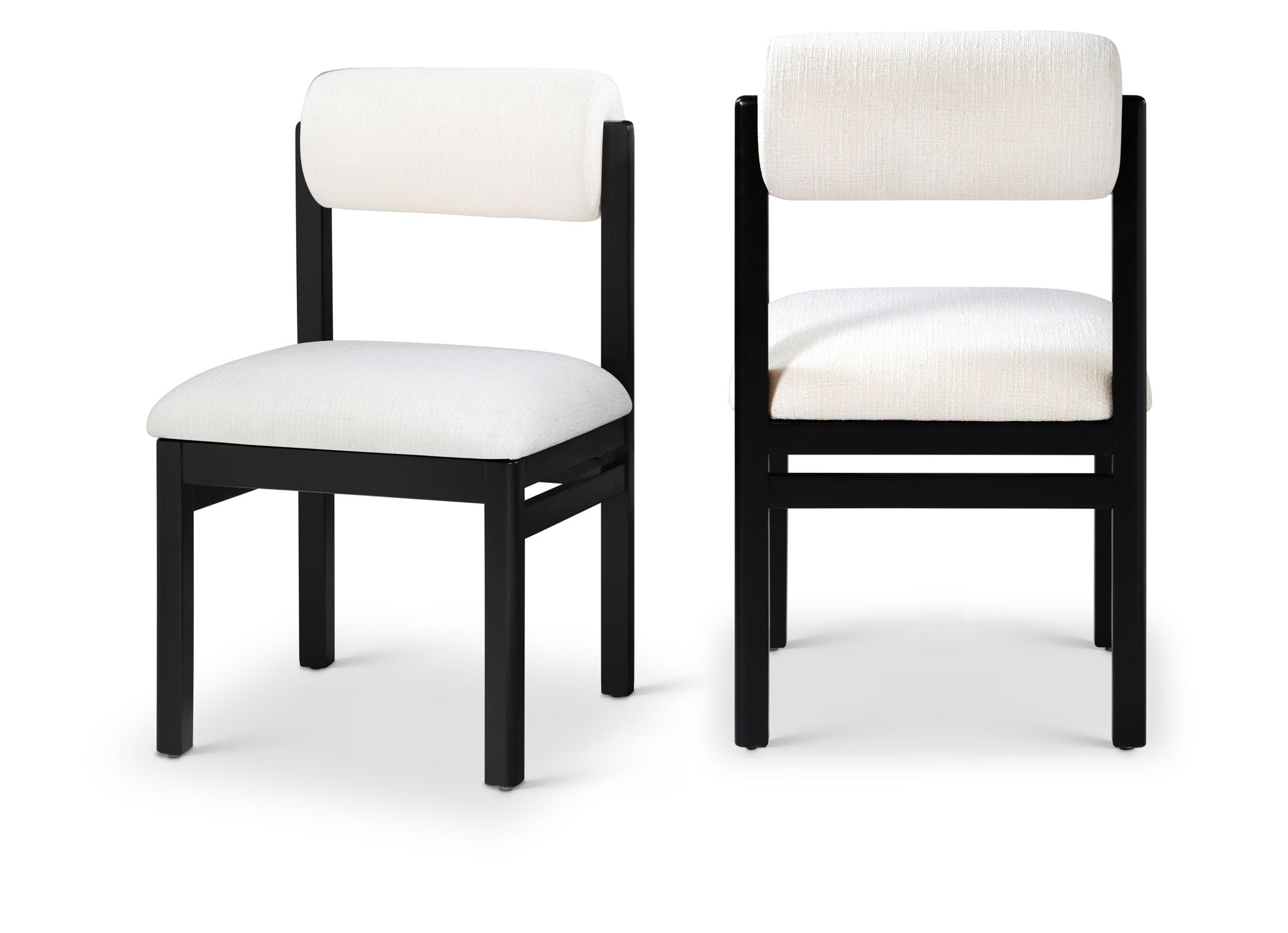 Roundhill - Fabric Dining Chair (Set of 2) - Black Frame