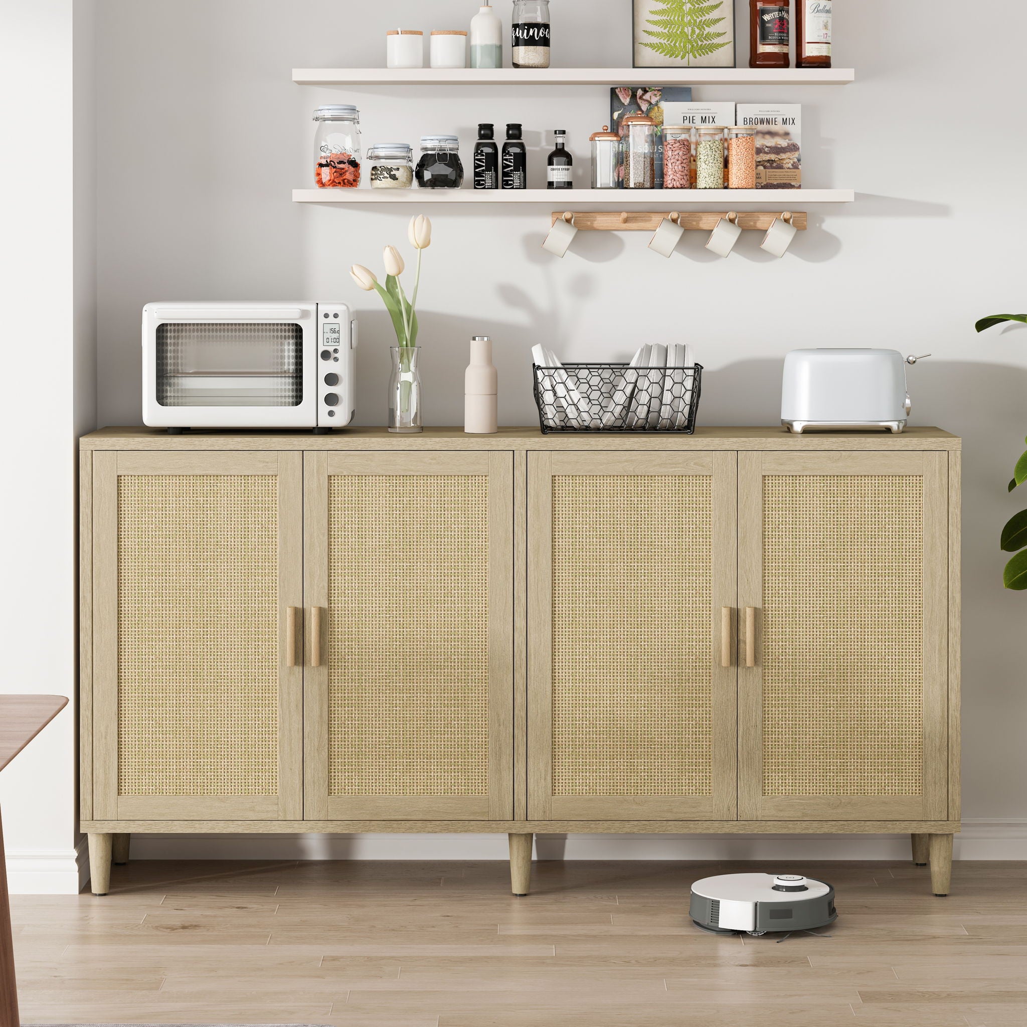 Buffet Cabinet With Adjustable Shelves For Kitchen
