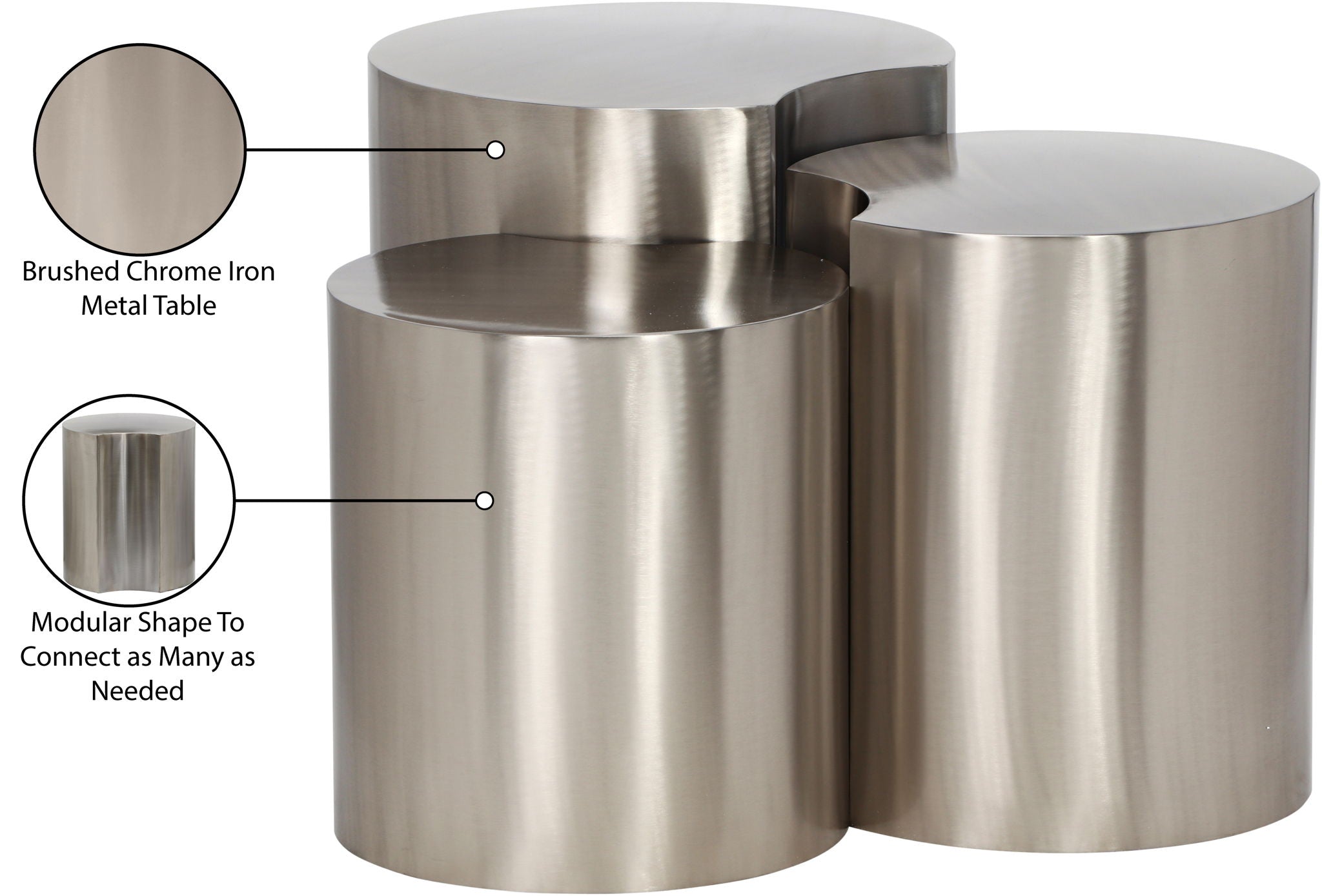 Dimple - 20" 3 Piece Modular End Table