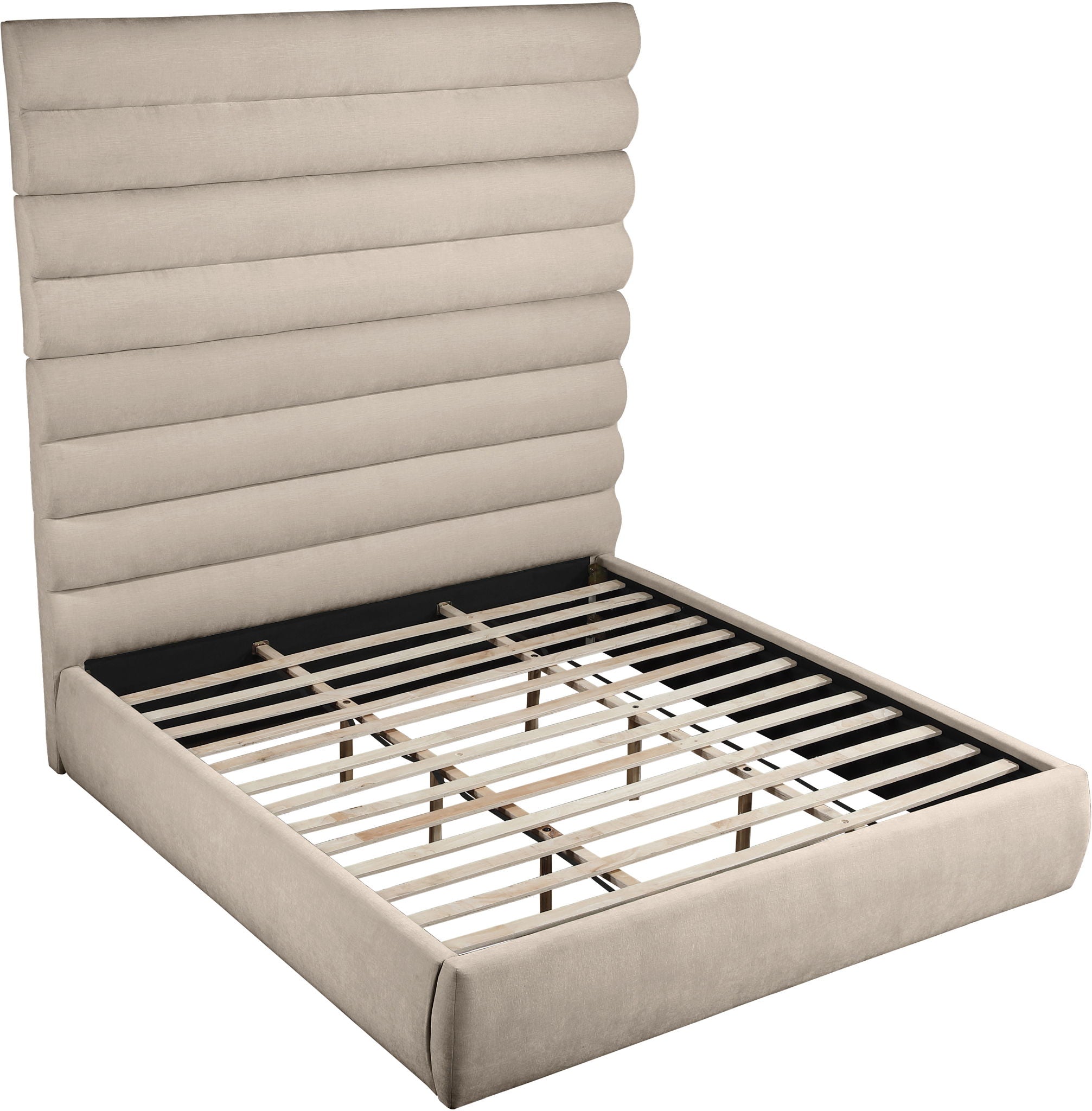 Adam - Chenille Fabric Bed With 89" Headboard