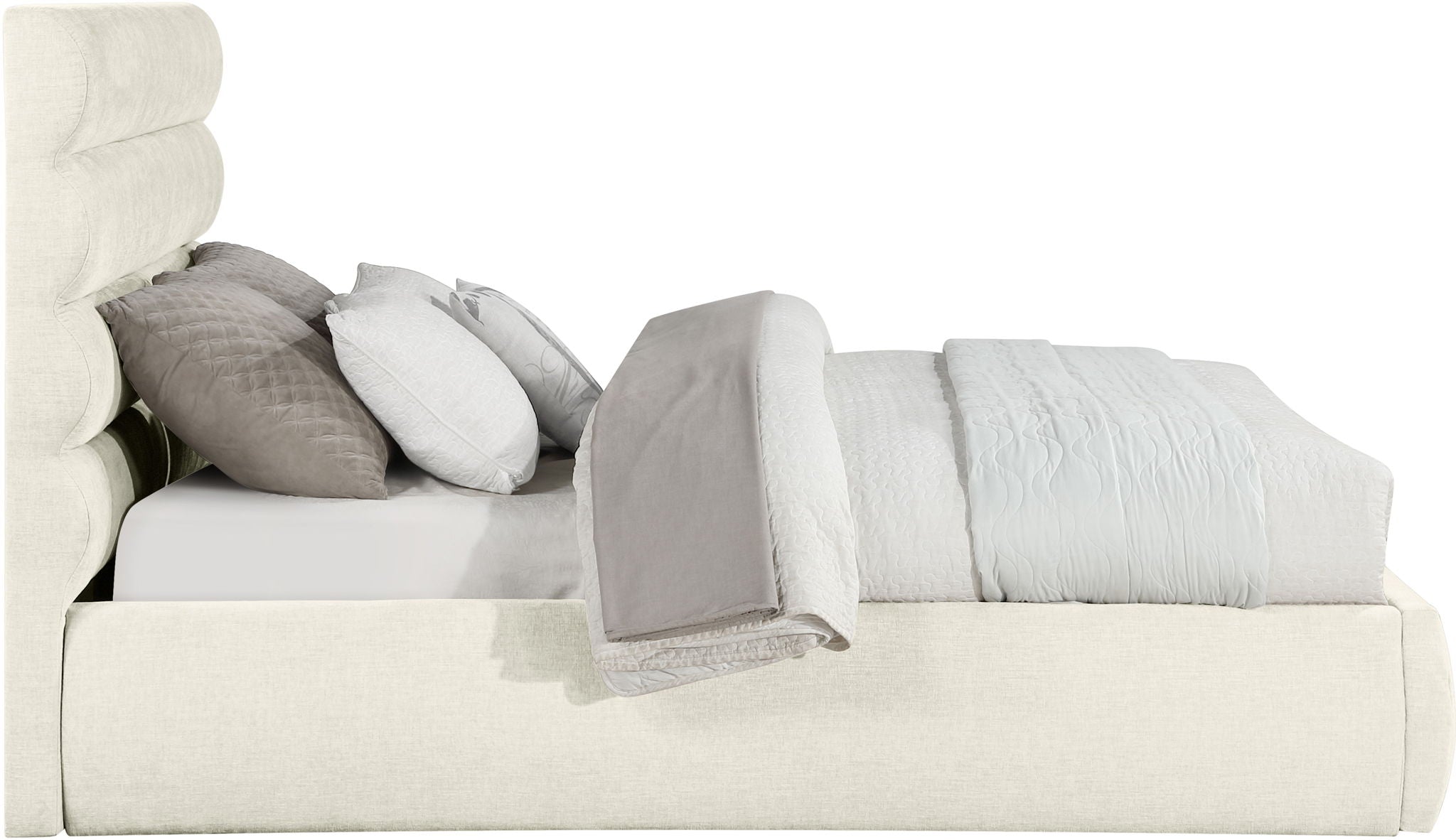 Adam - Chenille Fabric Bed With 52" Headboard