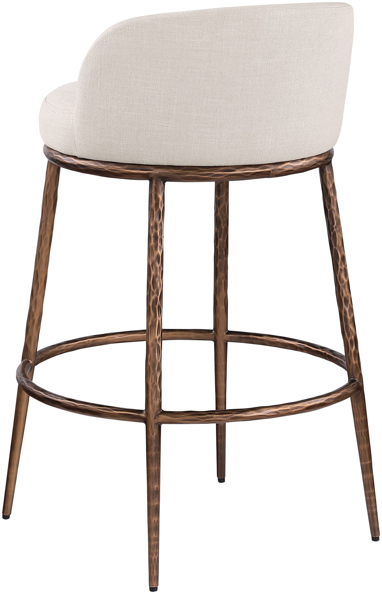 Ferro - Performance Fabric Upholstered Bar Stool - Antique Bronze