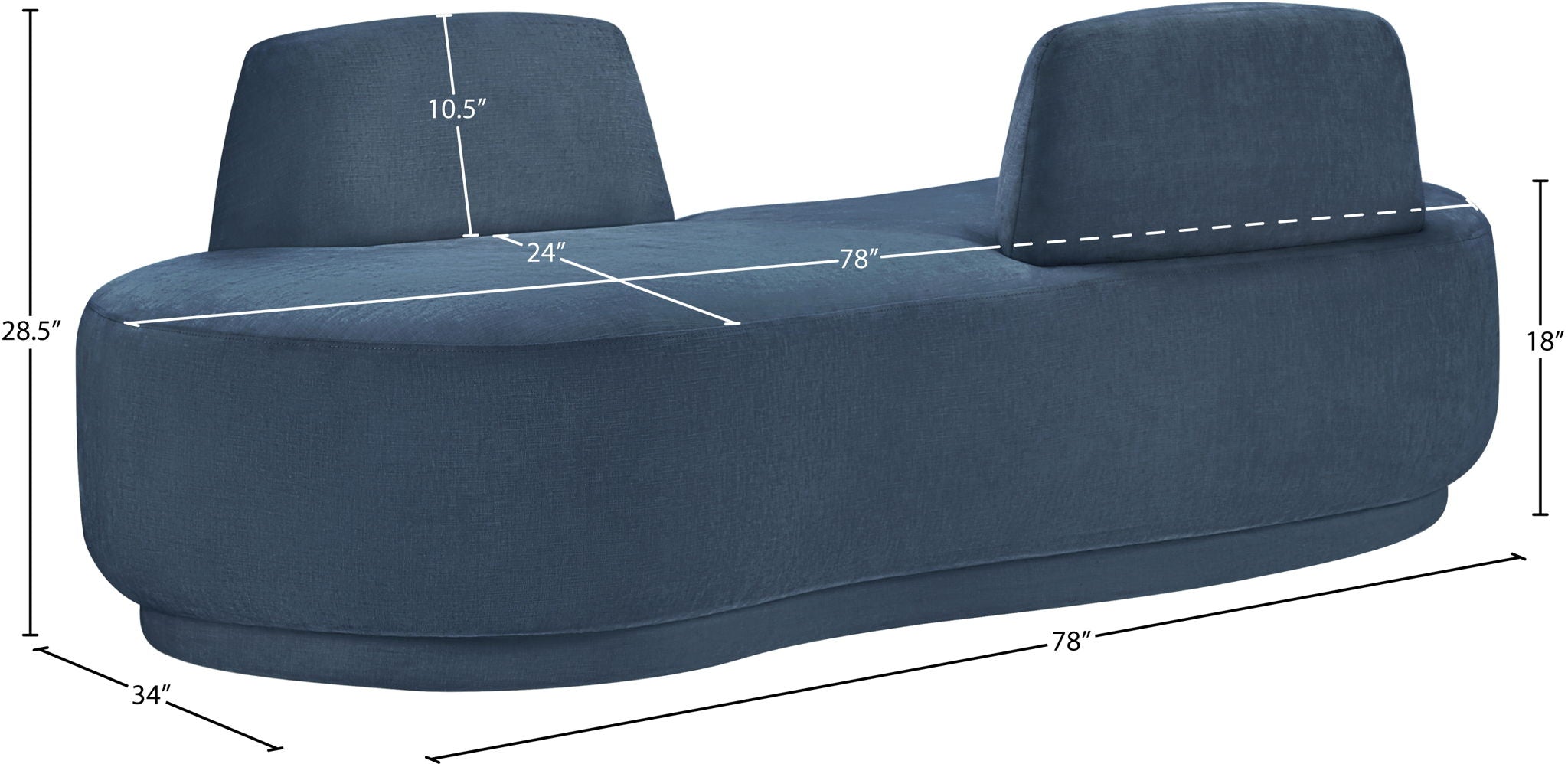 Argyle - Chenille Fabric Chaise / Loveseat